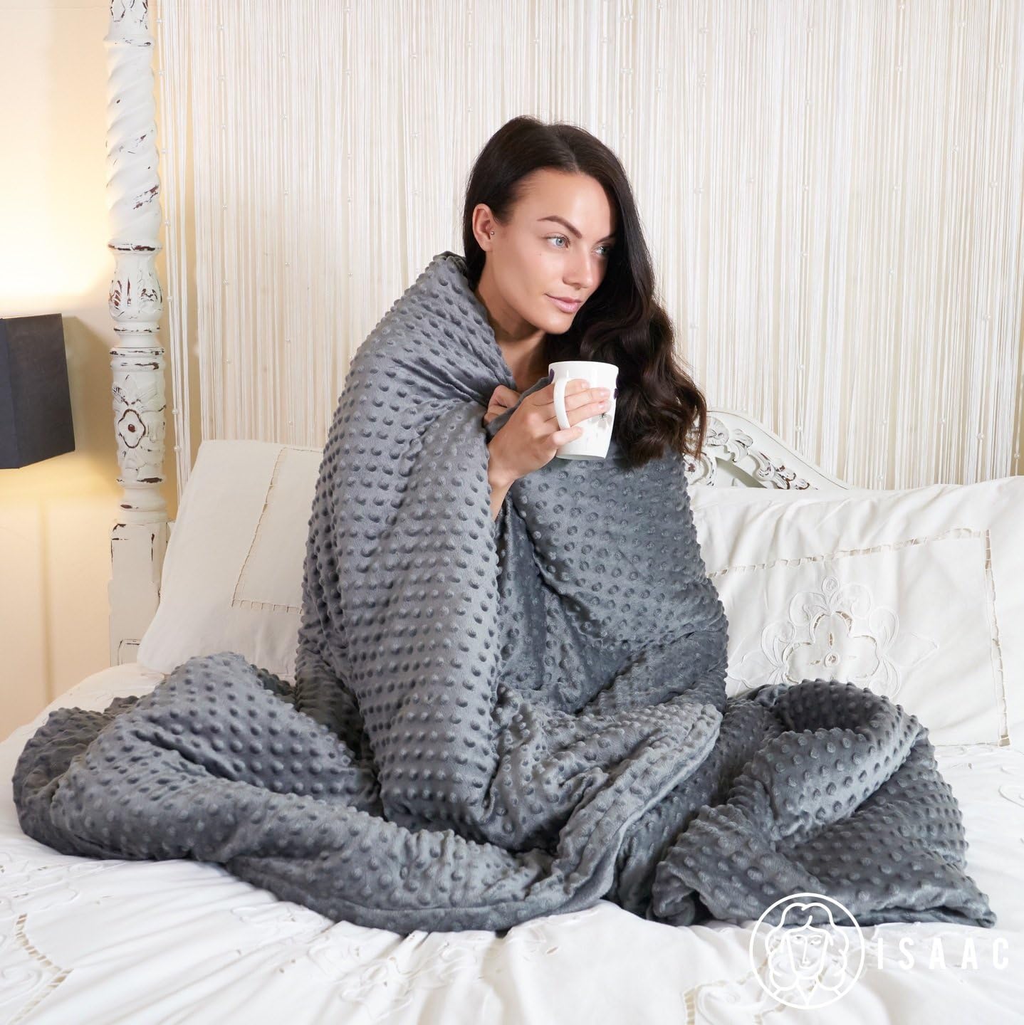 Florsol ISAAC Weighted Blanket For Adults With Washable Cover & Carry Bag - Weighs 20lbs & Perfectly Fits Double Beds - Helps With Anxiety, Insomnia, Autism, ADHD or Stress