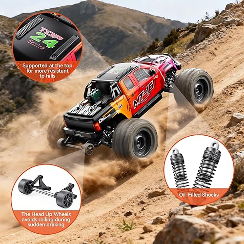 Miniatura 4 de Camión RC 4WD sin escobillas de 116, 50 MPH, auto de control remoto todo terreno actualizable con batería 3S, resistente al agua rápido todoterreno