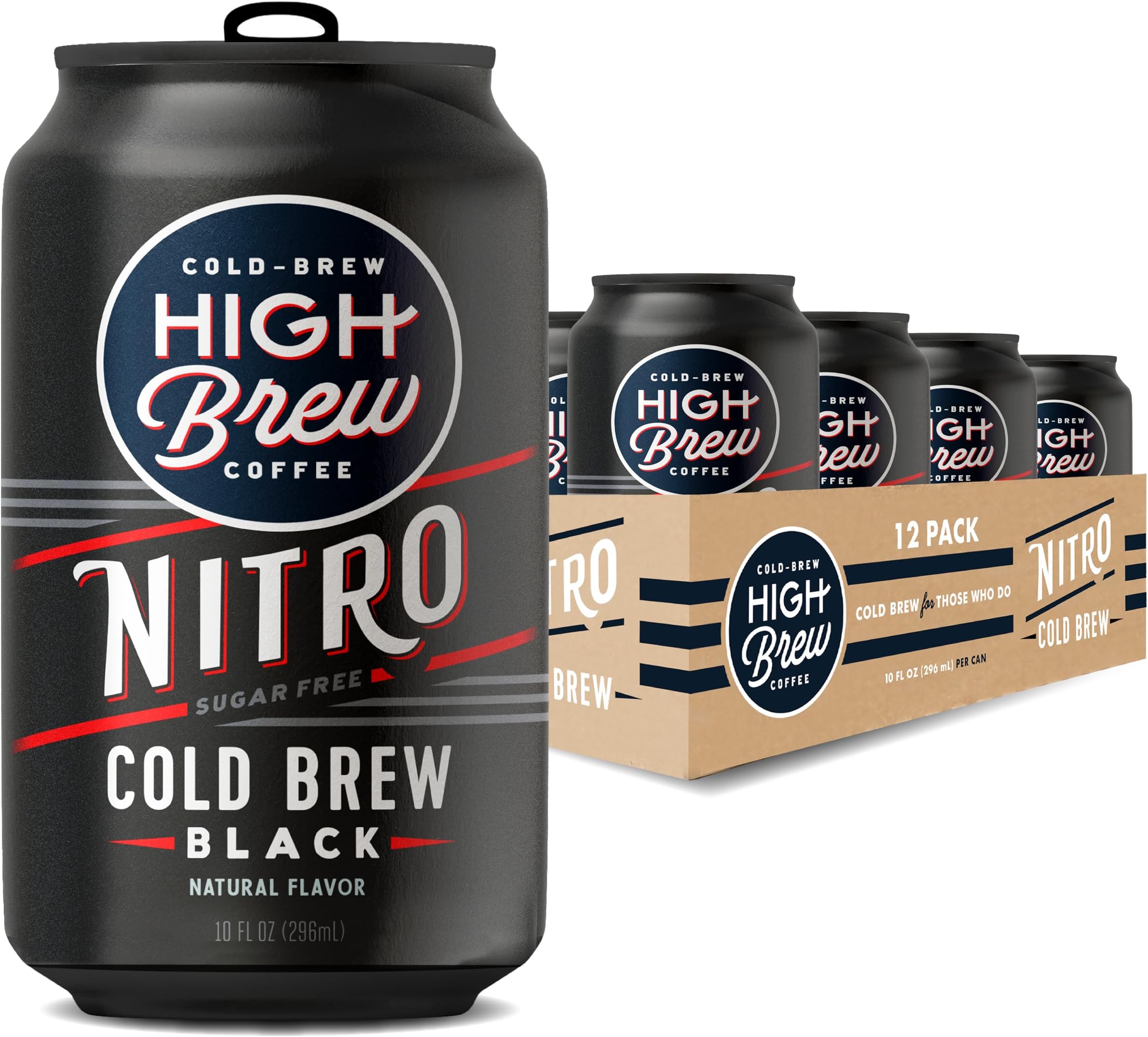 Nitro Black, Cold Brew Coffee, Sugar Free, Dairy Free, 10 Fl Oz, Ready-To-Drink (Pack of 12)