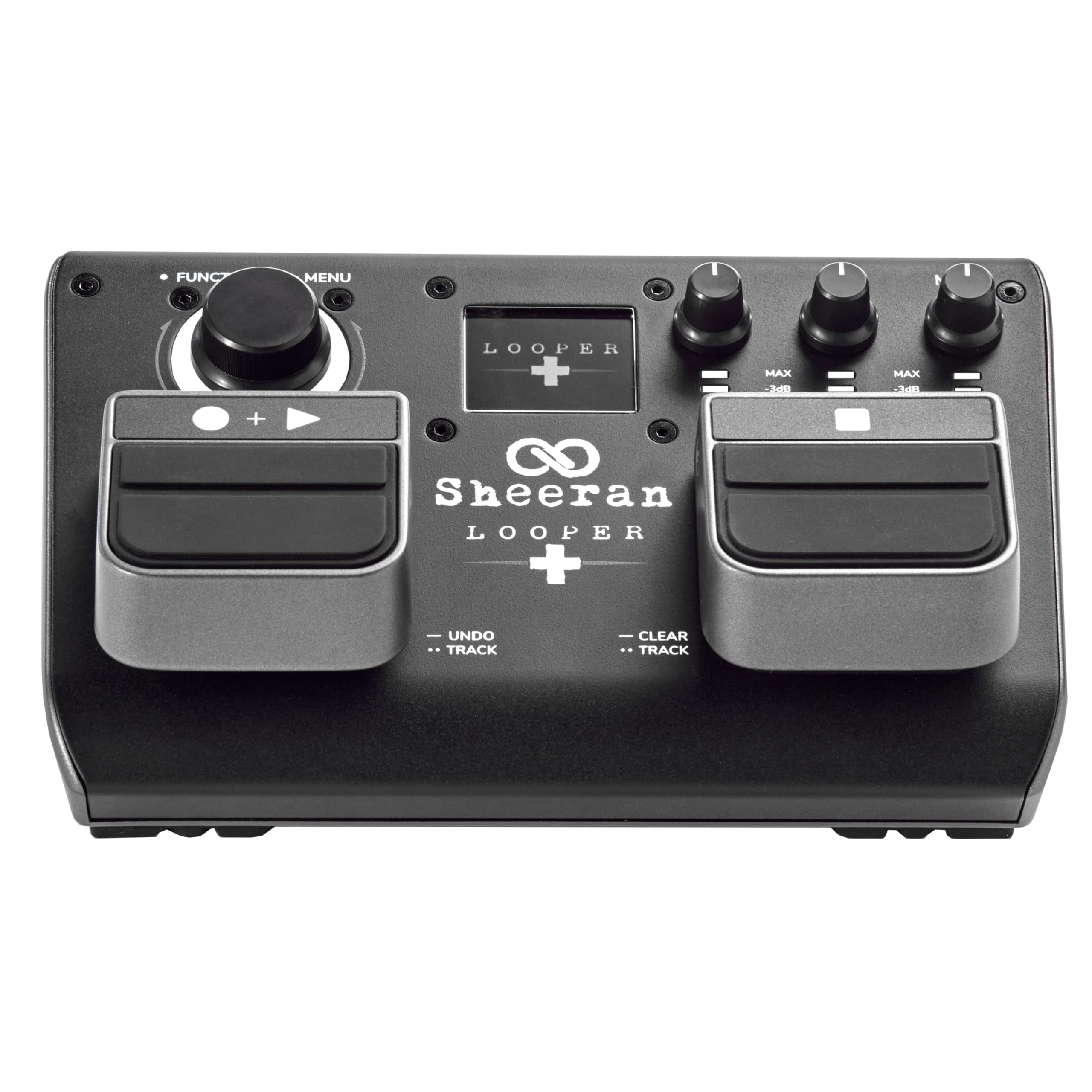 SHEERAN LOOPER + Pedale Due Tracce per Chitarra, Basso, Tastiere, Voce, ecc. 128 Memorie Loop, 4 Modalità di Looping, Schermo LCD e Interfaccia Audio