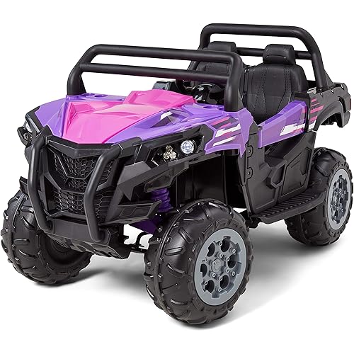 Kid Trax UTV Toddler/Kids Electric Ride On Toy, 12 Volt, 3-7 yrs Old, Max Weight 110 lbs, Single or Double Riders, Purple