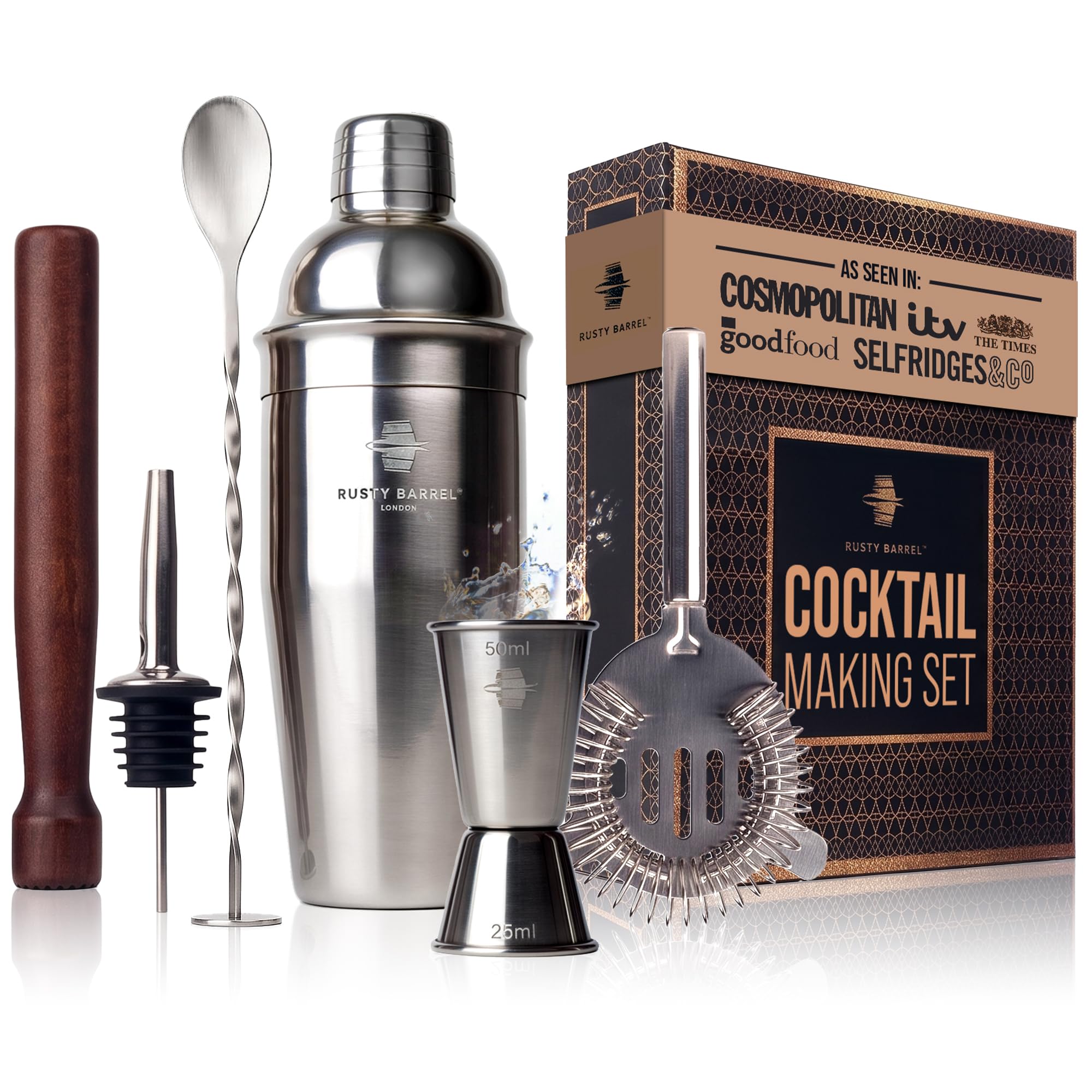Kit cocktail Mayfair Original en elegante caja de regalo con accesorios y recetas
