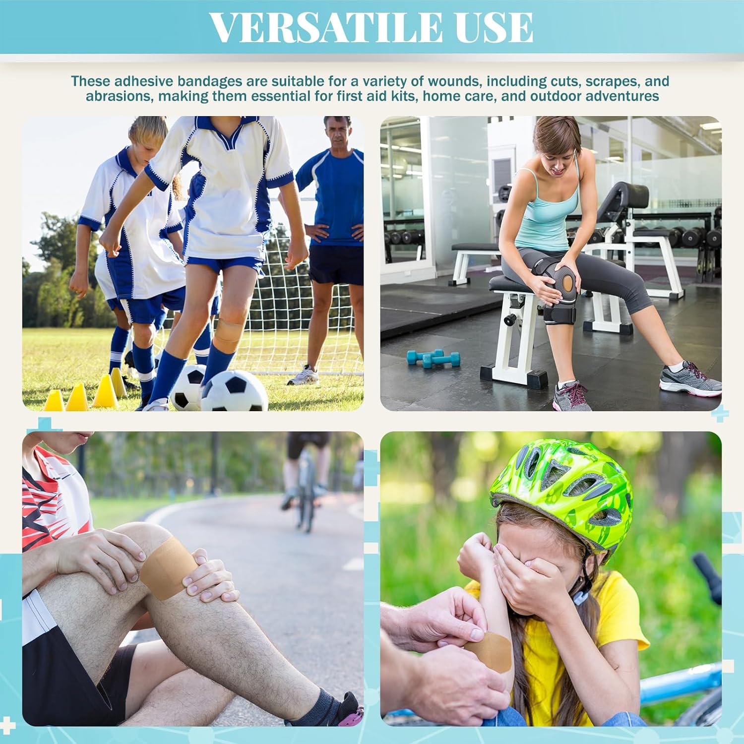 Geiserailie 40 Pcs Extra Large Flexible Adhesive Bandages 6"x3" Fabric Bandages with Non-Stick Pad Latex Free Painless Removal for Wound Care and First Aid - Image 7