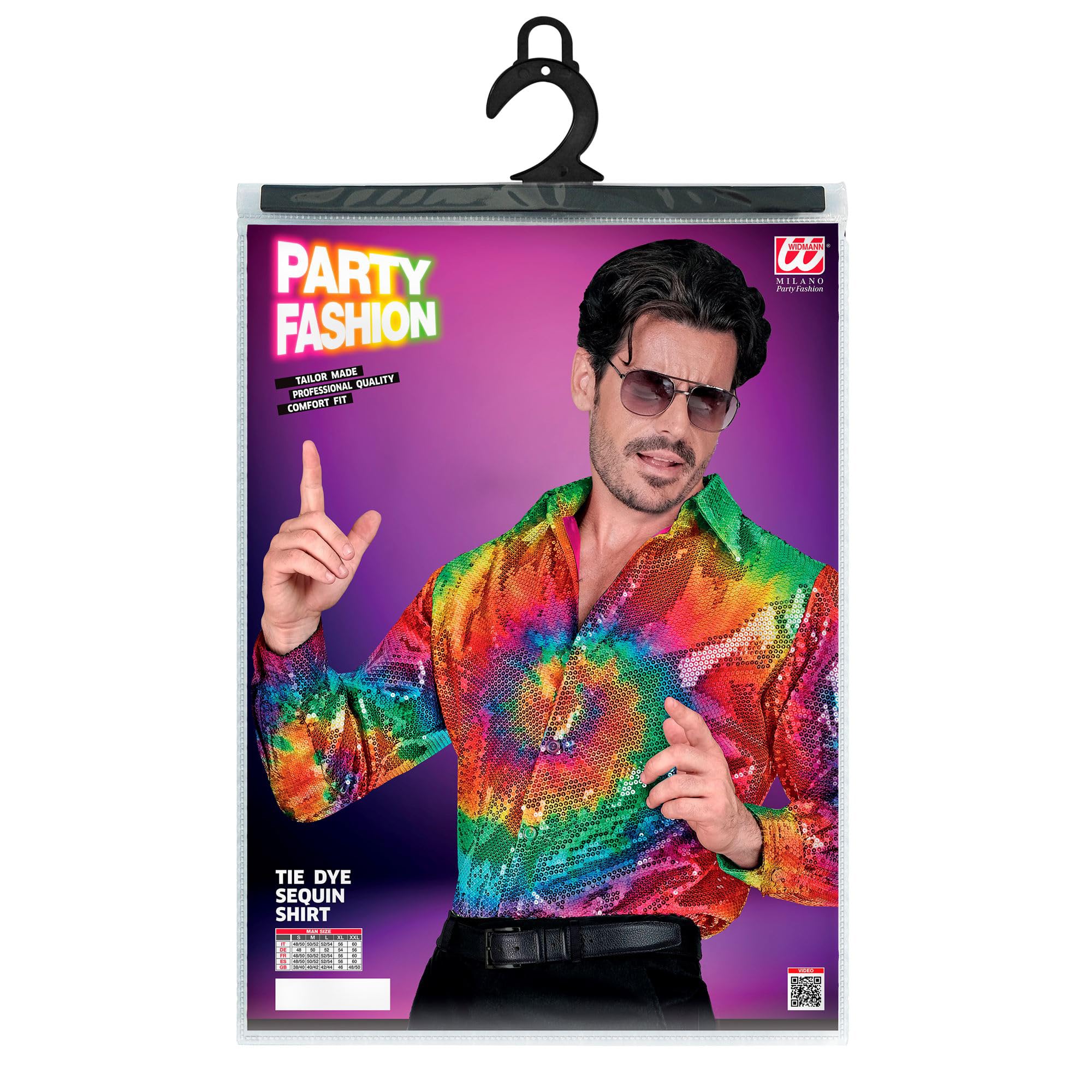 Widmann W MILANO Party Fashion, Party Fashion Sequin Shirt for Men Disco Fever, Schlagermove, Animal Print, Men's Shirt - Image 3