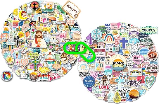 400PCS Christian Stickers Pack, Religious Stickers for Kids Teens Adults Bible Verse Decals Wisdom Words