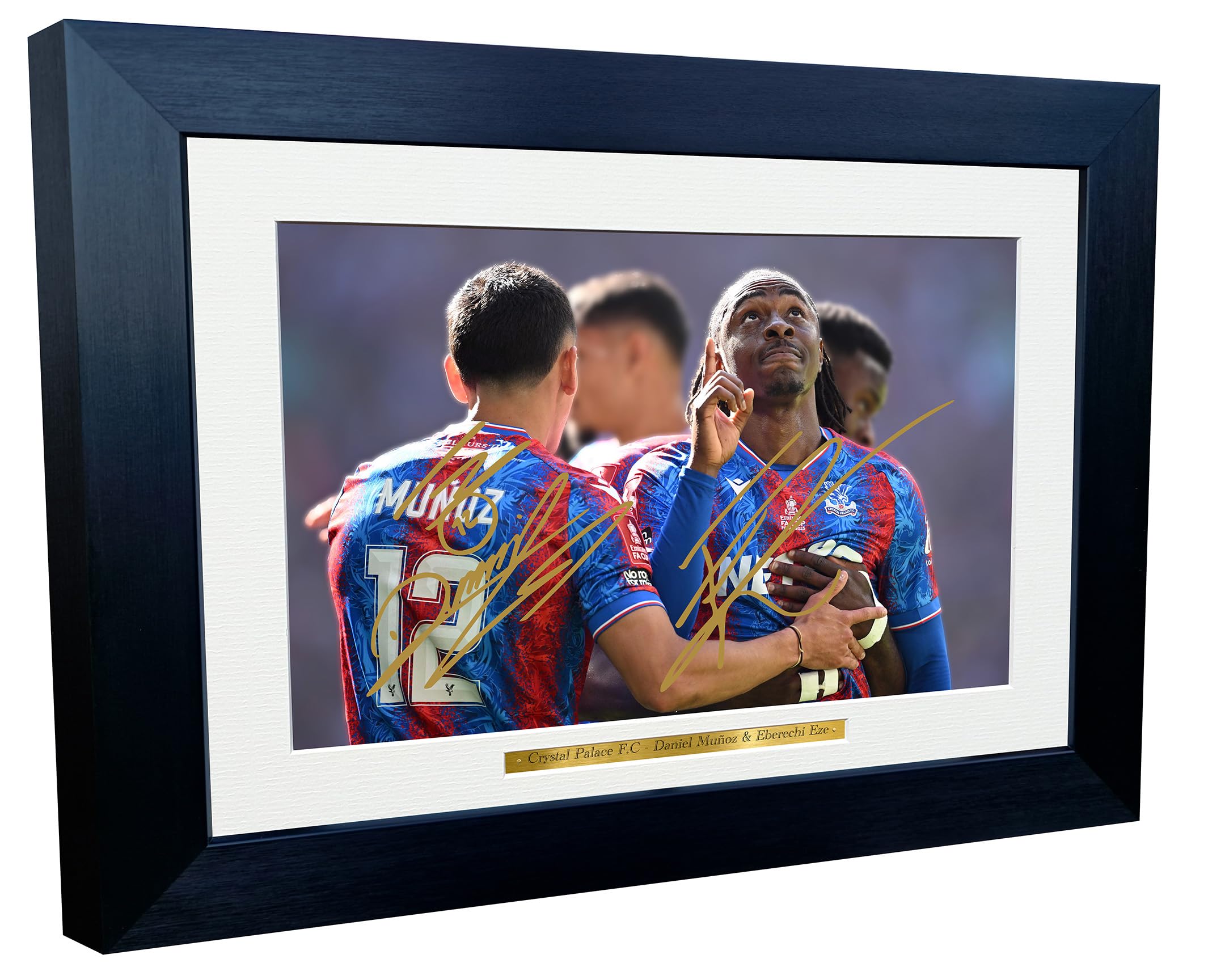 Kitbags & Lockers Black 12X8 A4 Signed Daniel Munoz Eberechi Eze Crystal Palace Fc Fa Cup Winners 2025 Autographed Autograph Signature Picture Frame Photograph Photo Poster Football Soccer Gift