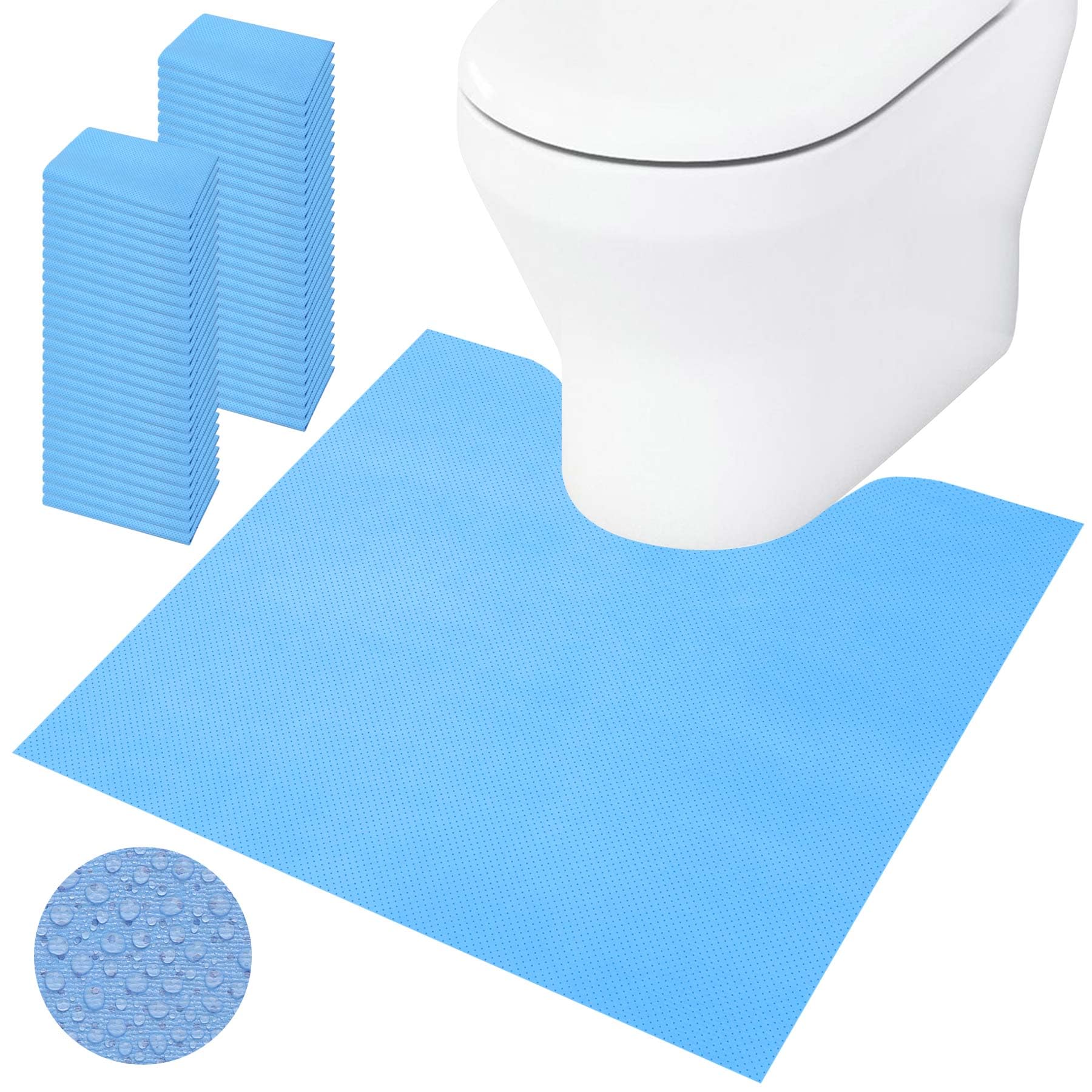 BREENHILL 50 Pack Disposable Toilet Mats for a Hygienic & Stress-Free Everyday Home Bathroom Experience,Toilet Floor Protector from Urine,Disposable