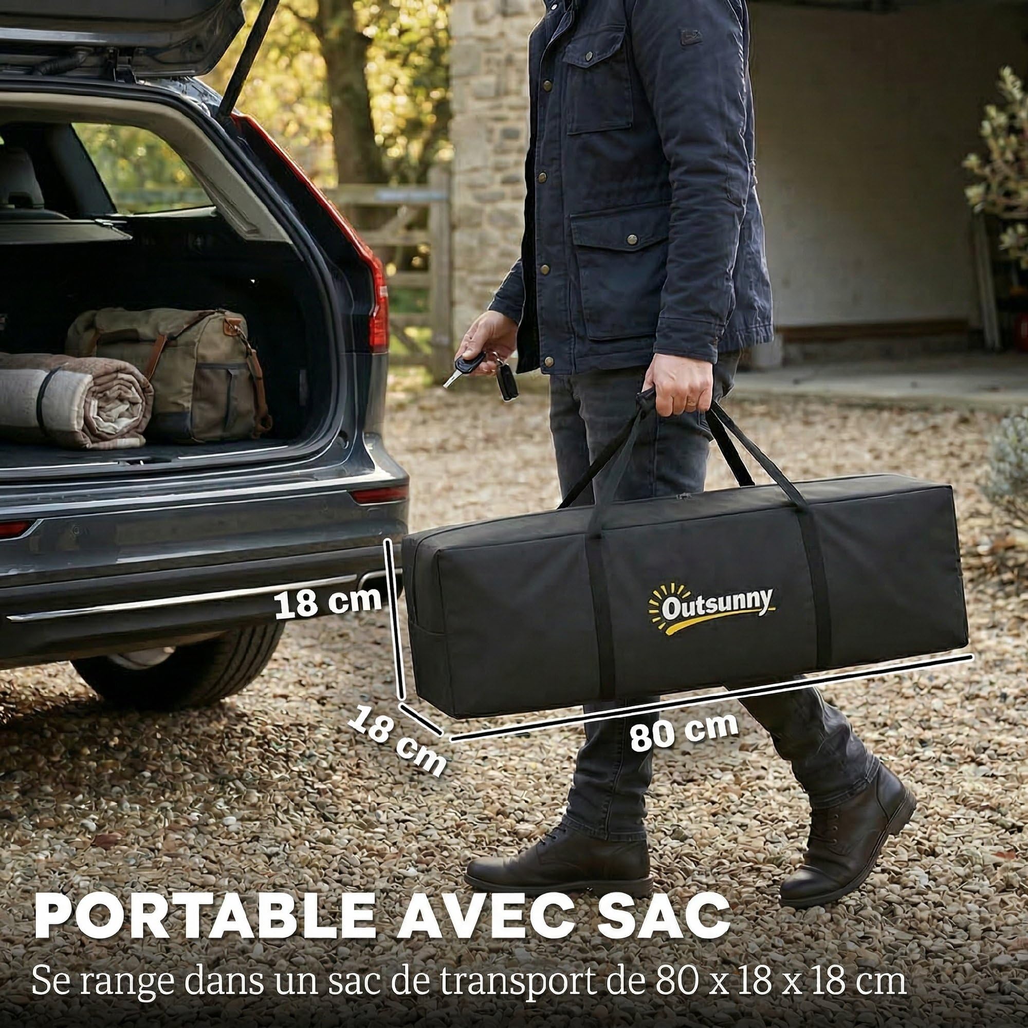Outsunny Tente de Camping Dôme 2 Personnes Imperméable 3000mm Gris Foncé | 3-4 Saisons, Grande Hauteur 150cm, Montage Rapide, 2 Portes, Abri de Bivouac Autoportant, 22 Piquets