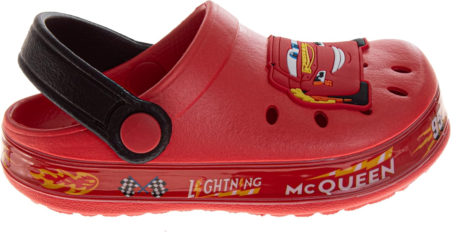 Boys Character Clog Sandals Spider-Man Cars Lightning McQueen Sonic The Hedgehog & Monster Jam Grave Digger Slip-On Slides Closed Toe Clogs with Backstrap Sizes: 5-10 Toddler 11-12 Little Kid - Image 2