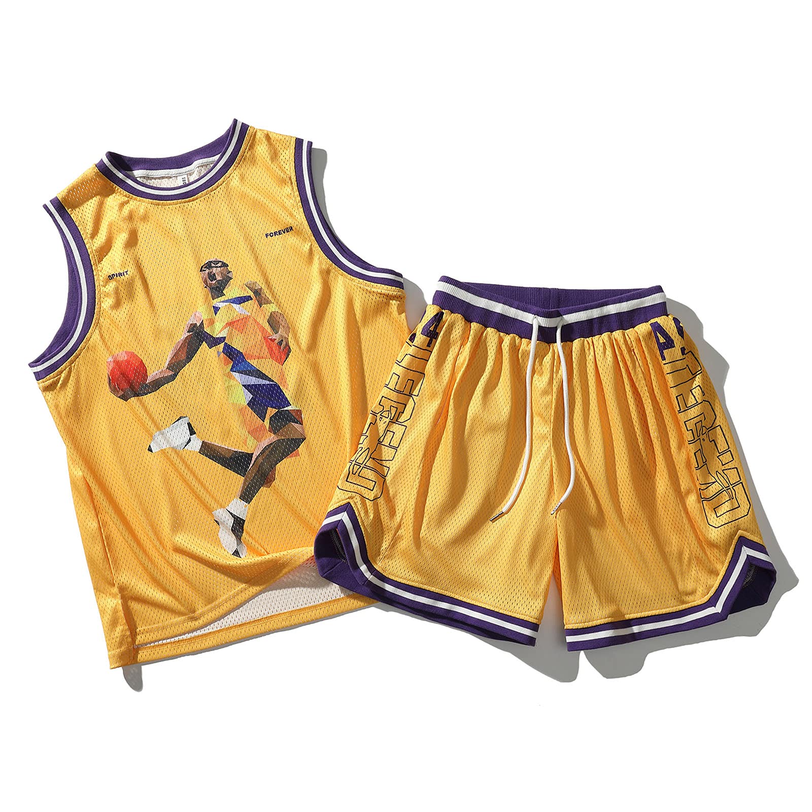 Camisetas de Baloncesto Chaleco y Pantalones Cortos 24# Uniforme Deportivo Informal de Moda para Hombres/Fútbol Callejero Juvenil