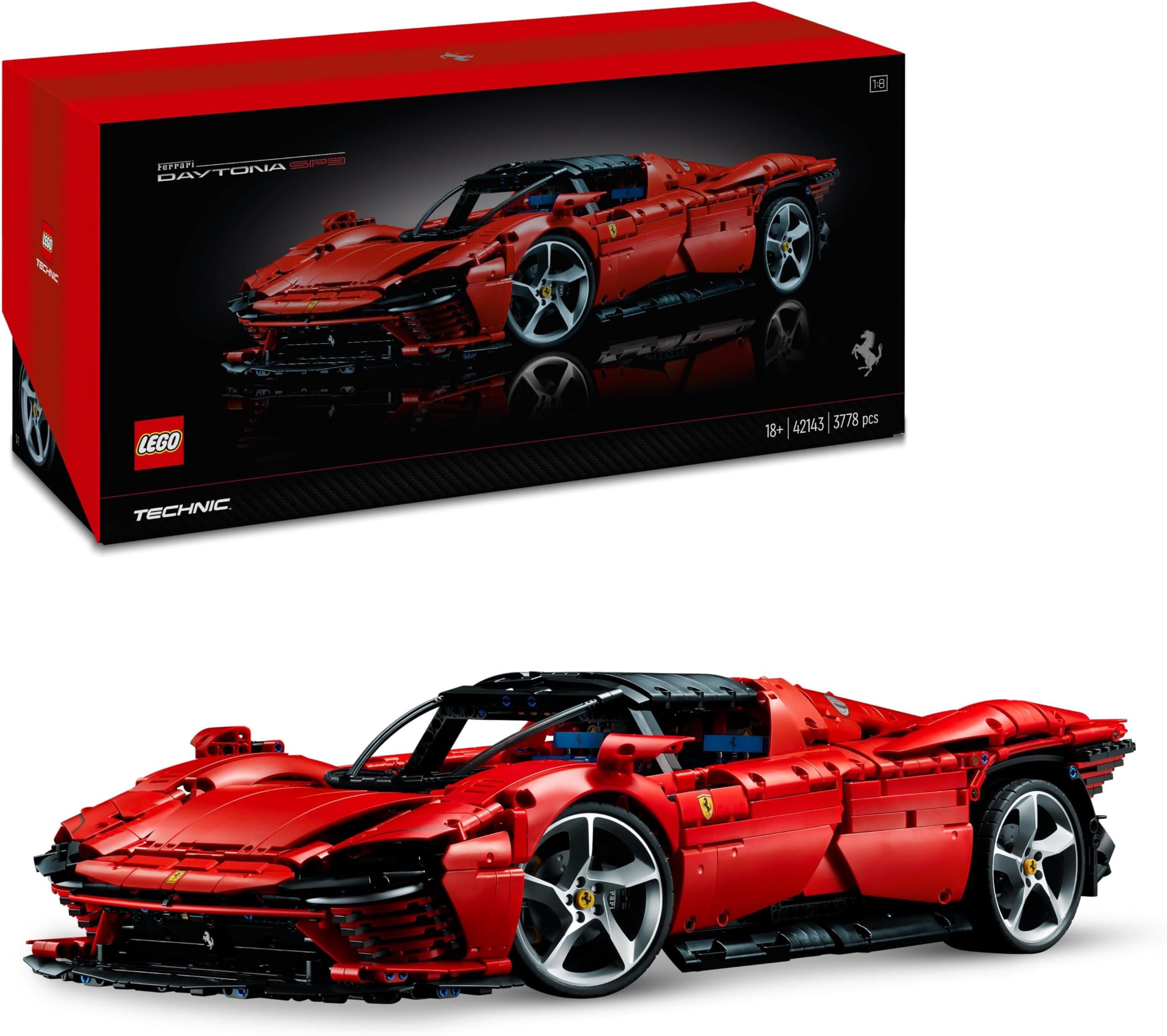 Technic Ferrari Daytona SP3, Race Car Model Building Kit, 1:8 Scale Advanced Collectible Set for Adults & Teens, Ultimate Cars Concept Series, Gift Idea for Men, Women, Him or Her 42143
