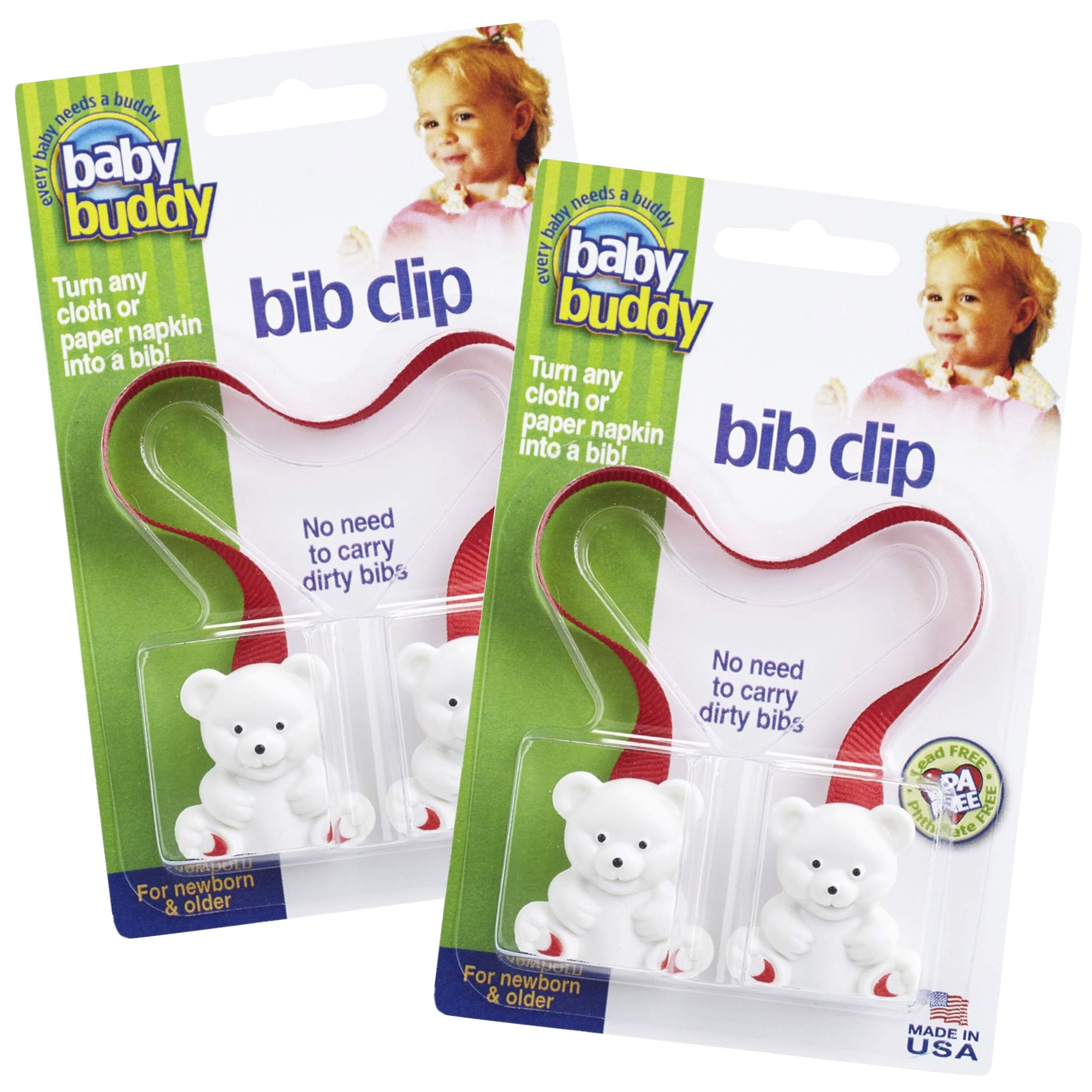 Amazon.com: Baby Buddy Bib Clip, Red 2 Count : Baby