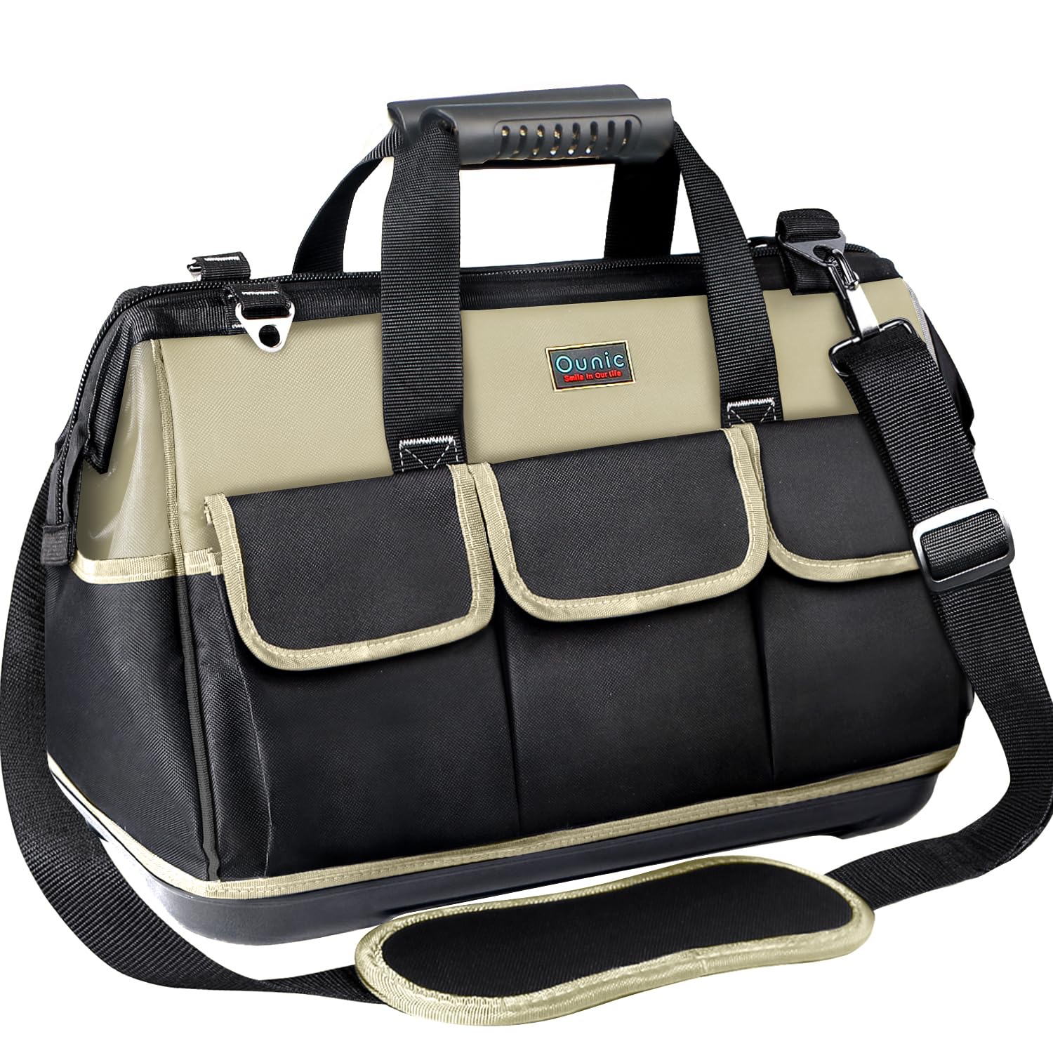 Tool Bag Ounic 20 Inch Large Tool Bag Heavy Duty With Waterproof Molded Base Wide Mouth Tool Tote