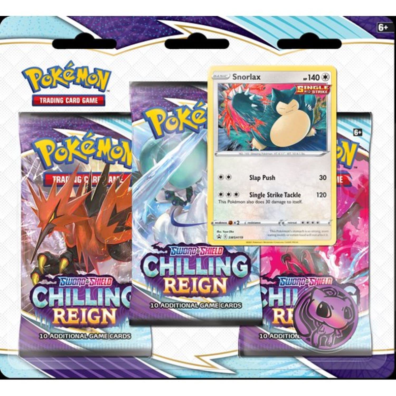 Pokemon Cards SAS6 Chilling Reign 3PK Blister- Snorlax