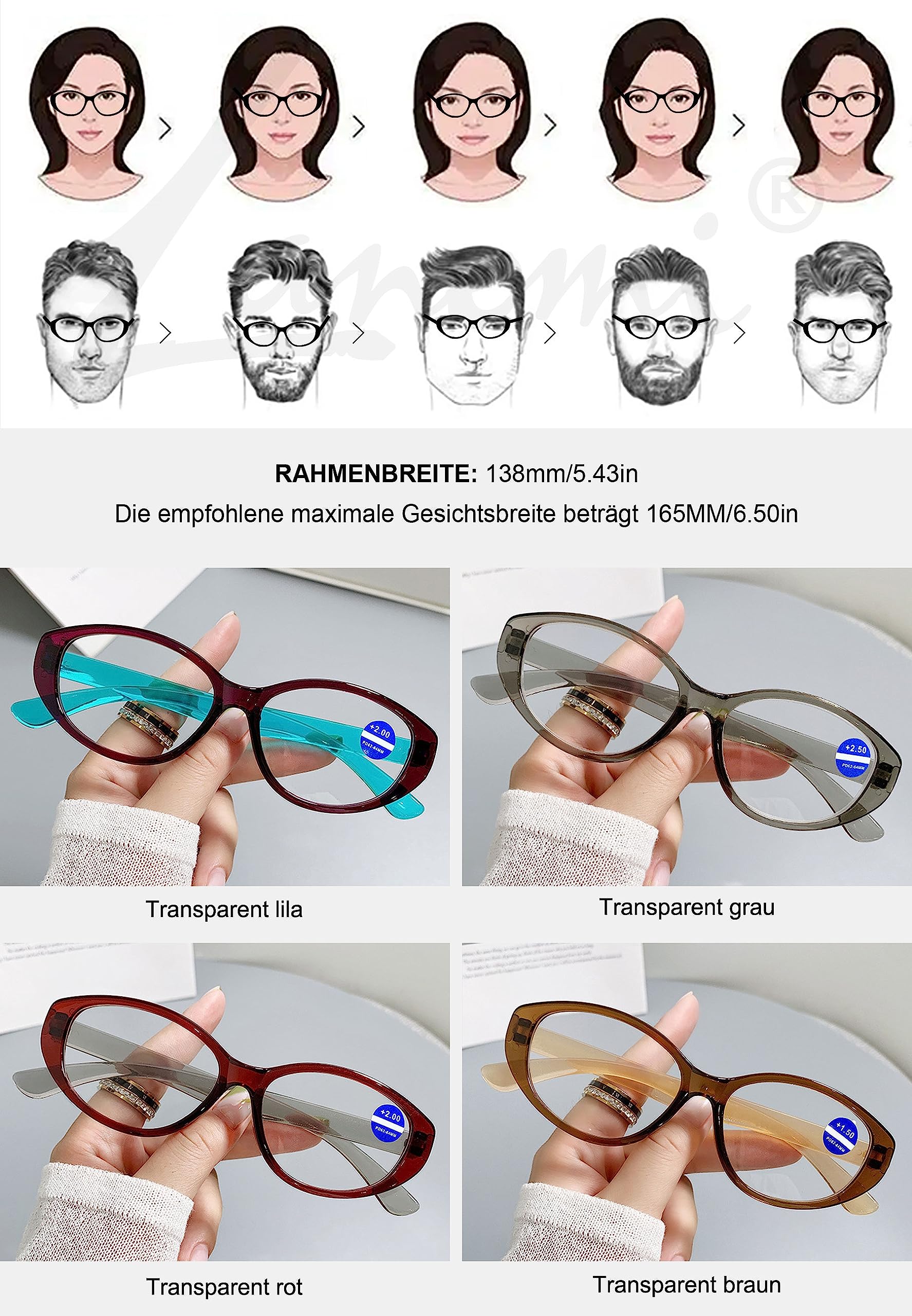 Klasyczne okulary do czytania z czytnikiem blokującym niebieskie światło kobiety mężczyźni motyl prostokąt anty-niebieskie okulary komputerowe powiększające 1.0 1.5 2.0 2.5 3.0 3.5 4.0 (Color : 5 Pai