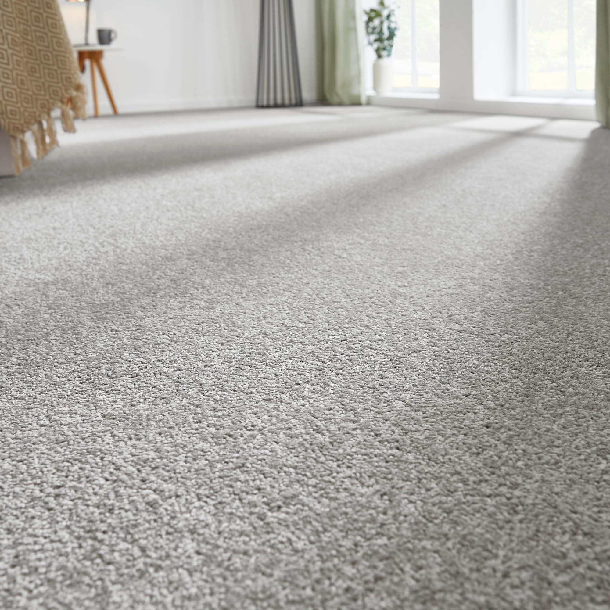 andiamo Teppichboden Izmir für Wohnzimmer und Kinderzimmer - Teppichboden Meterware zum Verlegen - Teppichbelag mit hoher Trittschalldämmung - weicher Teppichboden 400 x 400 cm Grau