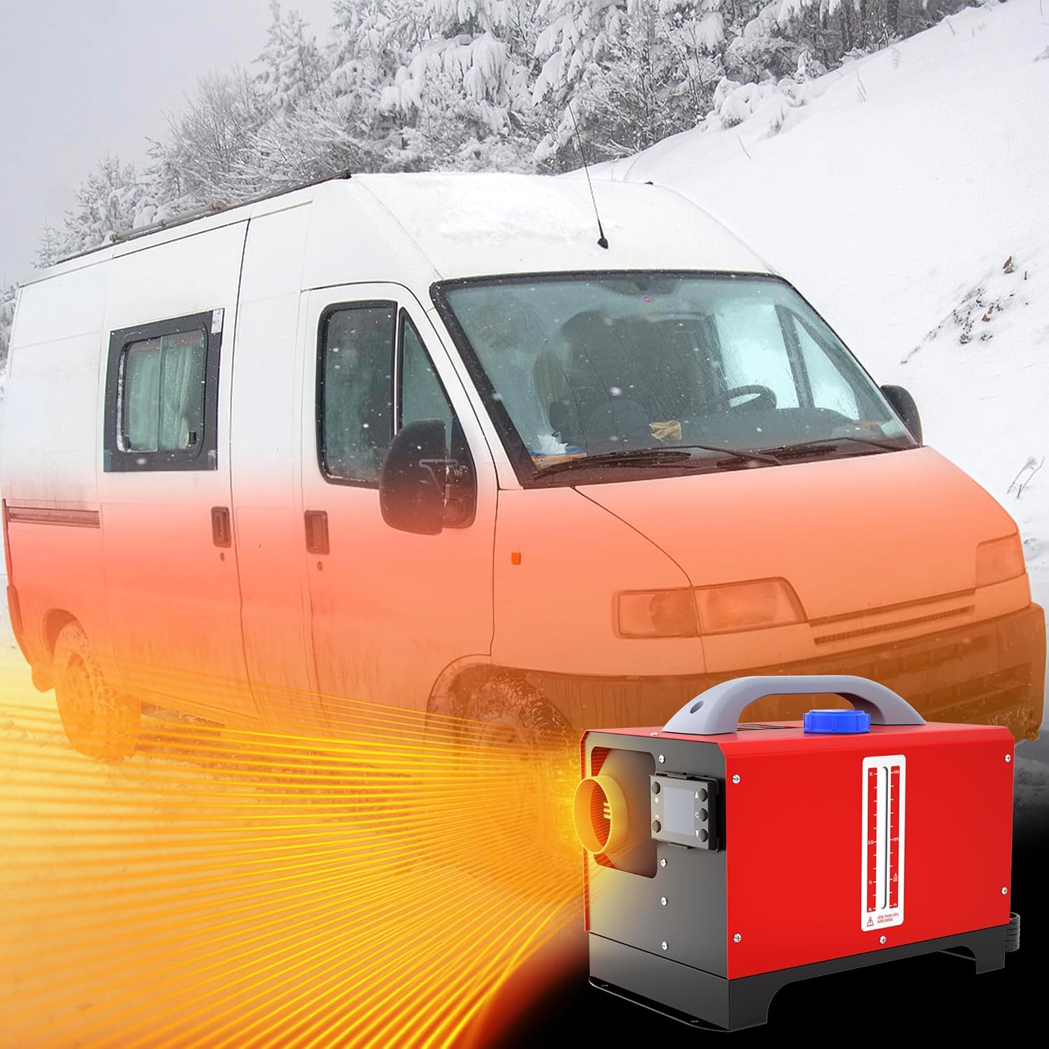 Aufun Diesel Heater providing warmth inside a truck cabin