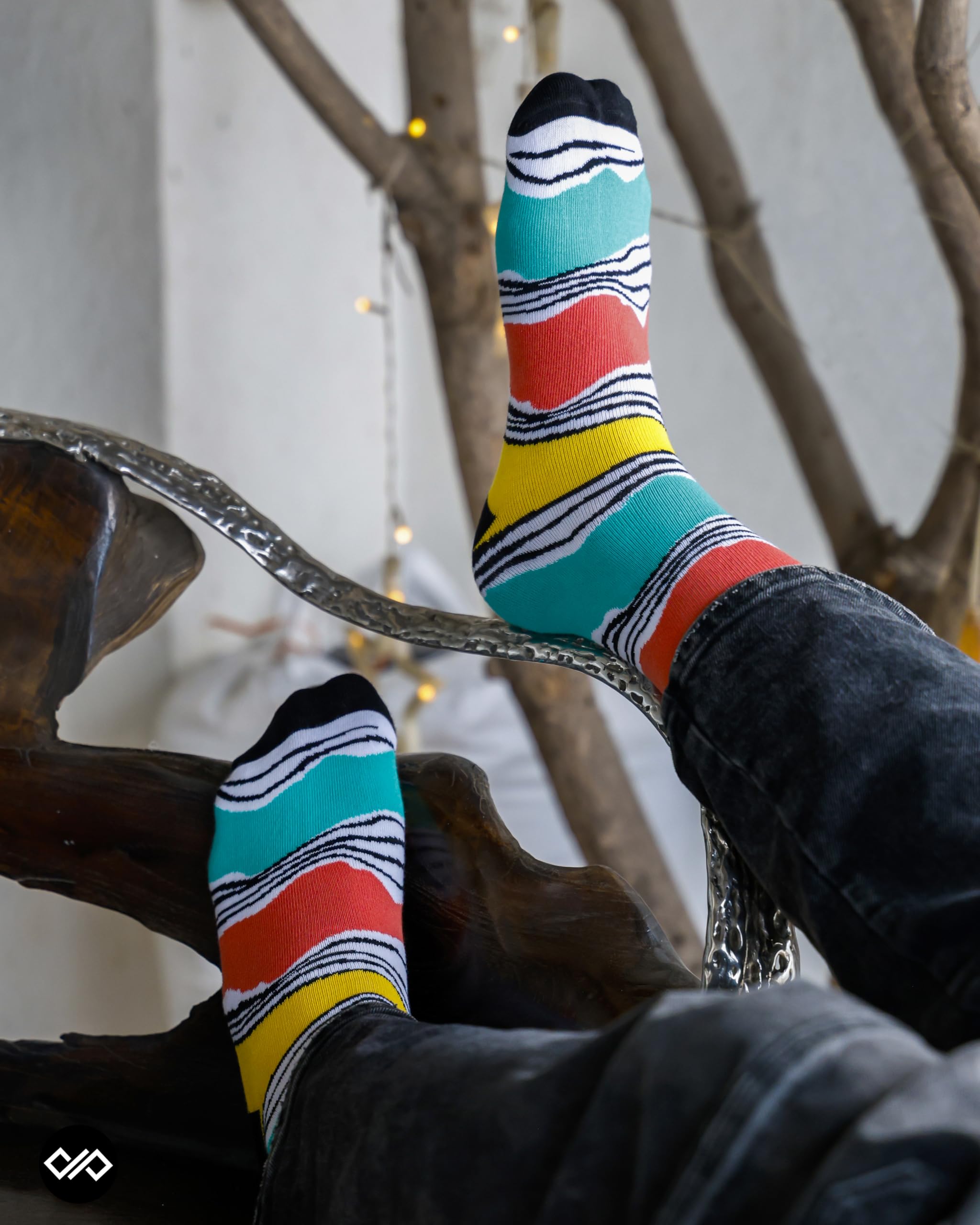 DYNAMOCKS Calcetines largos de algodón peinado para hombre y mujer (paquete de 3) (multicolor, talla única)