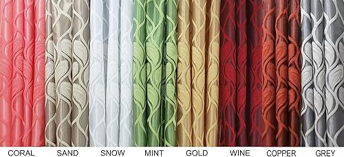 Miniatura 3 de GOHD Light Grace. Panel de cortina de gasa jacquard con cenefa doble adjunta y respaldo de tafetán. Juego de 2 piezas. Cada pieza de 54 pulgadas de