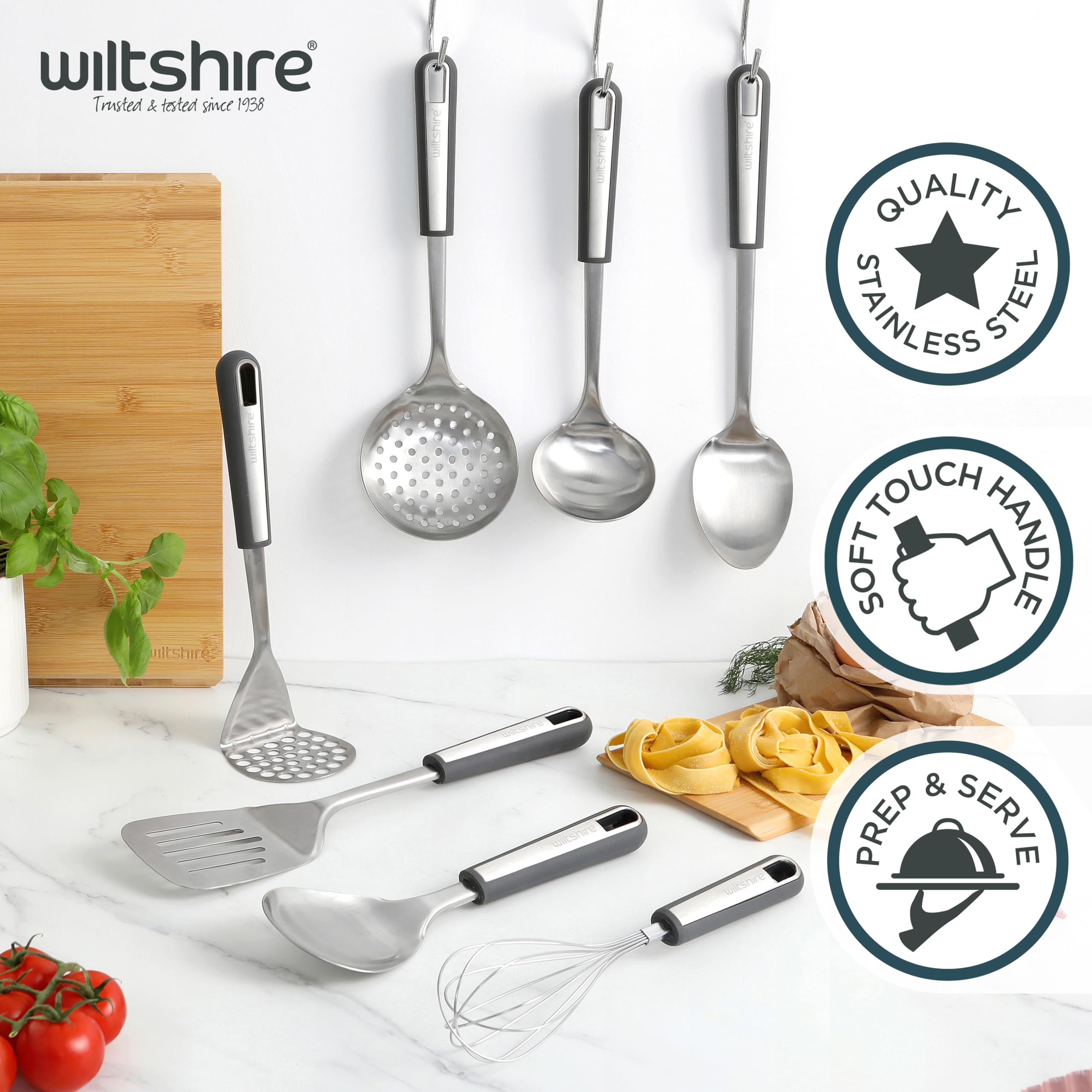 Wiltshire Aspire Rice Spoon, Stainless Steel, Stirring & Serving Utensil, Rice Paddle, Anti-Slip Soft Touch Handle - Image 3