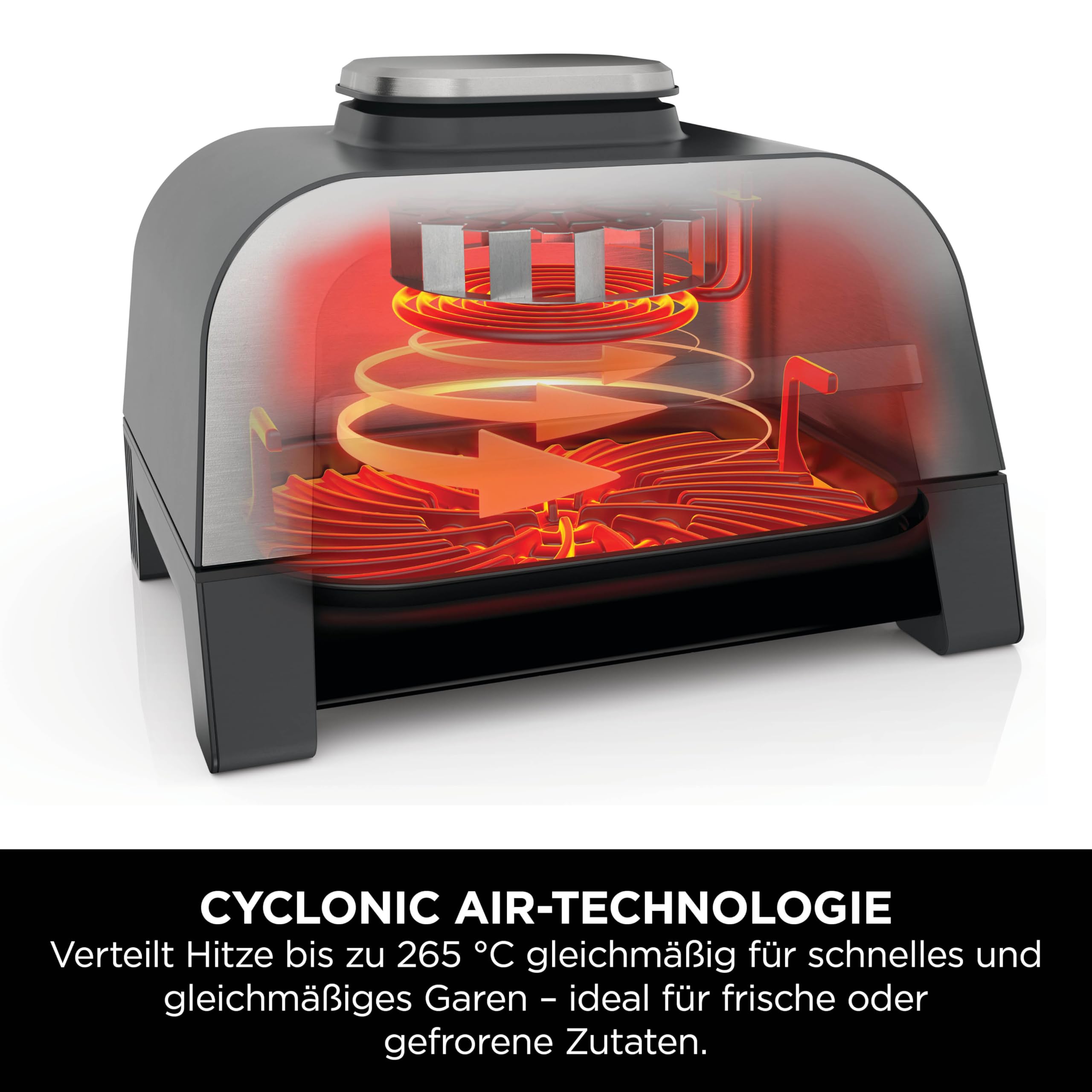 Ninja MAX 6-in-1-Grill & -Heißluftfritteuse für den Innenraum, 6 Kochfunktionen, für bis zu 6 Burger, 3,8-l-Fassungsvermögen, kaum Rauch, enthält digitales Bratthermometer, Grau/Silber, DG551EU