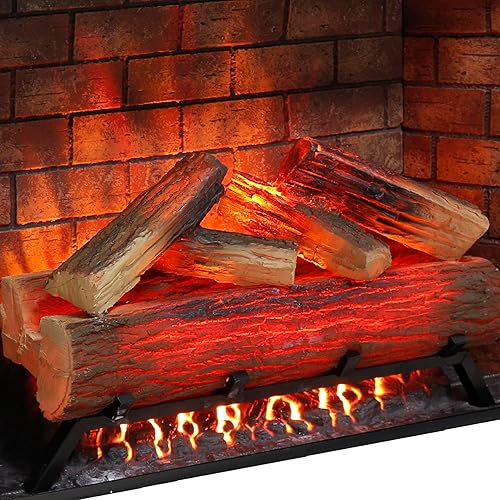 Miniatura 8 de CZBZ 33-inch Infrared Electric Fireplace Insert with Removable Trim Kit, Touch Panel Control, Adjustable Flame & Crackling Sound for Wall-Mount or