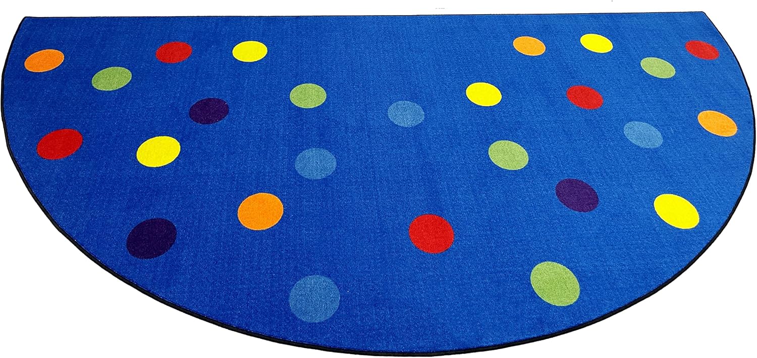 KIDCARPET.COM Color Spots Semicircle Area Rug, 6' x 12'