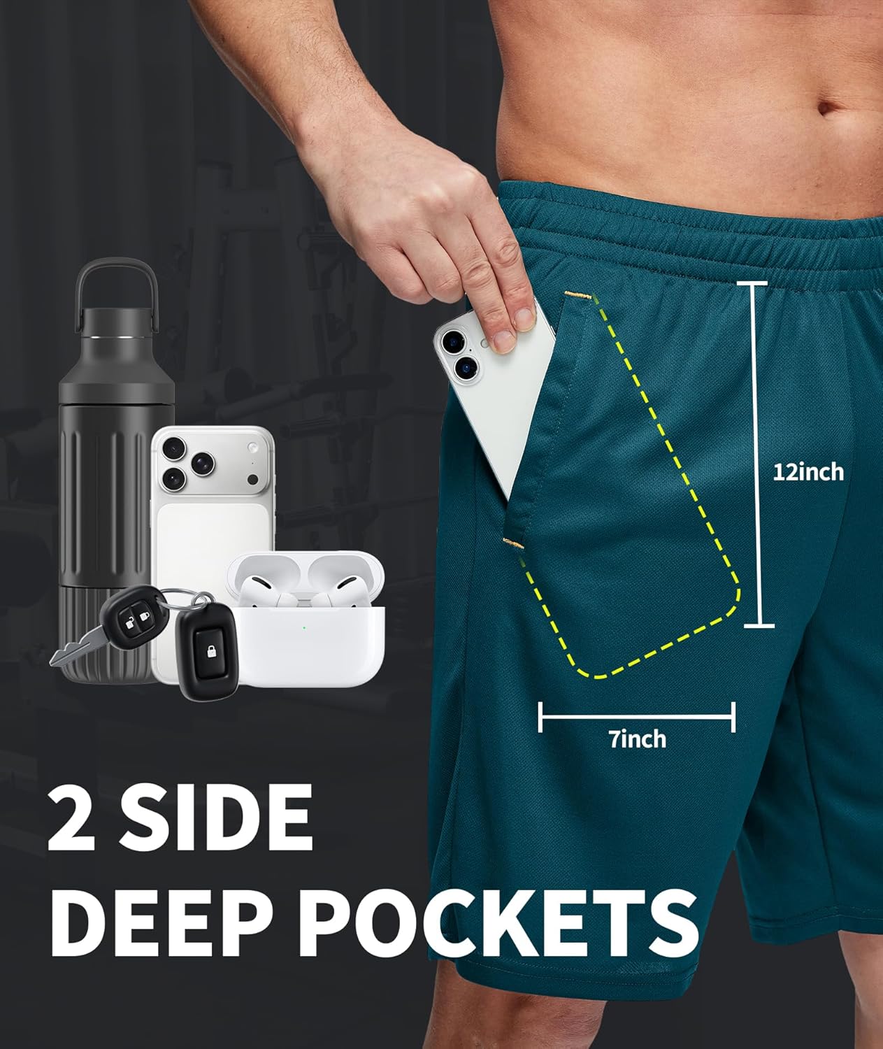 Little Beauty 3 Pack Mens Gym Basketball Shorts 9" Fast Dry Running Athletic Shorts with Pockets for Casual Workout
