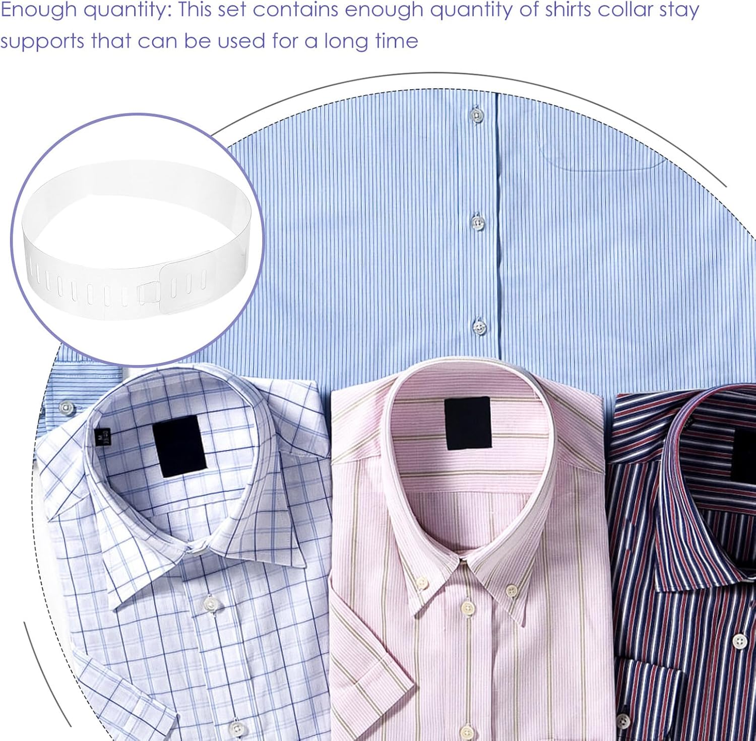 POPETPOP 100pcs Plastic Shirt Collar Stays Adjustable Transparent Collar Support Strips for Men Dress Shirts Fixing Supplies