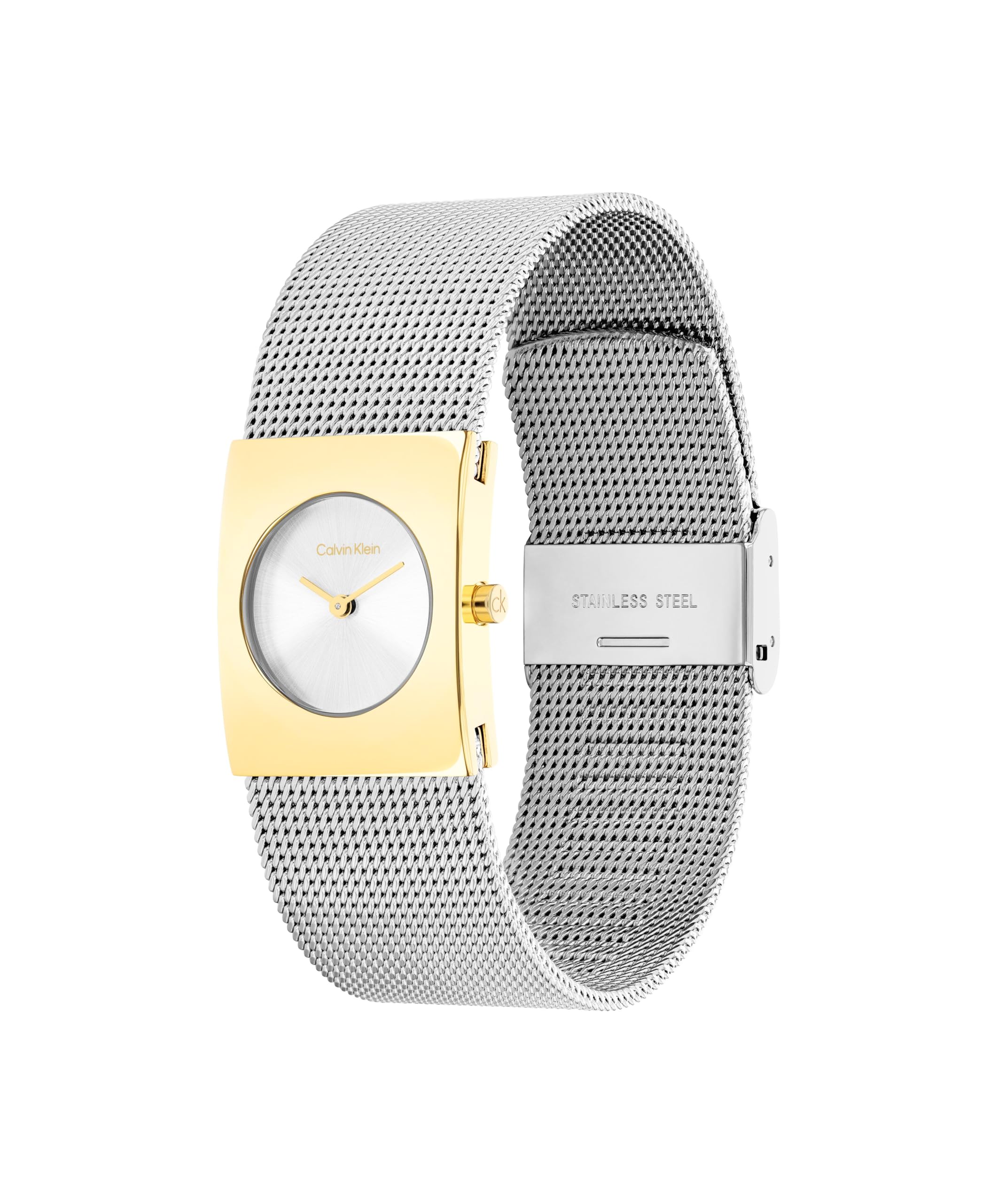 Calvin Klein Reloj Analógico de Cuarzo para Mujer Colección CK Pulse Collection con Correa de Malla de Acero Inoxidable