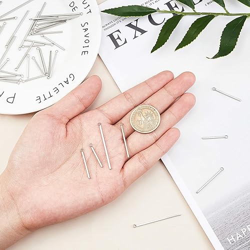 Miniatura 10 de UNICRAFTALE Stainless Steel Charm Pendants Long Bar Shape Charms Smooth Metal Necklace DIY Pendant for Earrings Jewelry