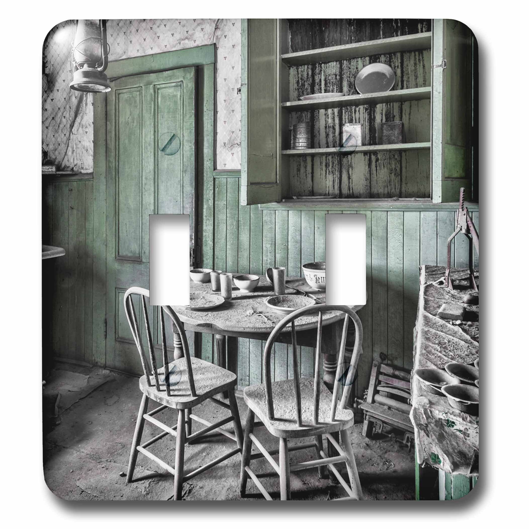 Interrupteur double décoratif style américain motif Californie abandonnée