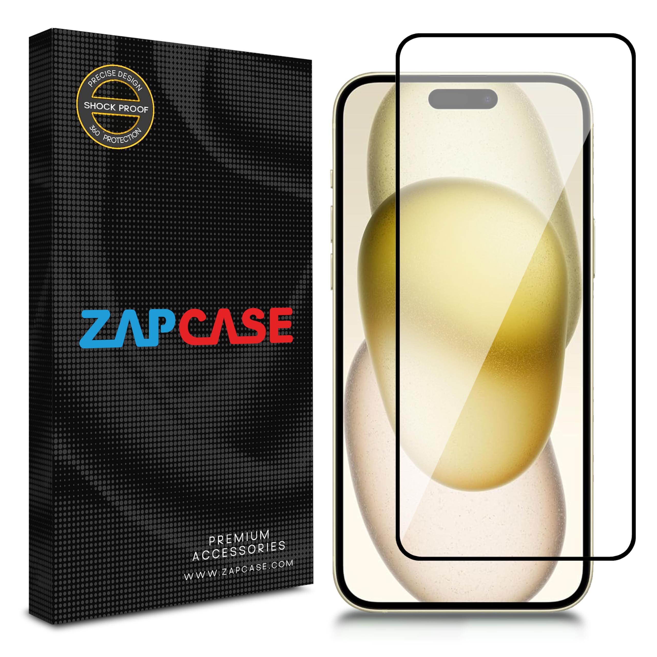 Zapcase HD Plus Tempered Glass Screen Protector Compatible for Samsung Galaxy M35 5G (Black) Edge to Edge Coverage with Easy Installation Kit