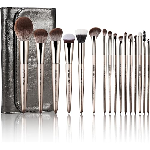 Makeup Brushes, EIGSHOW 16pcs Professional Makeup Brush Set with Case Premium Synthetic Eyeliner Concealer Eyeshadow Foundation Highlight Blending Eyebrow Liner Make up Brushes Set(Monarch Butterfly)