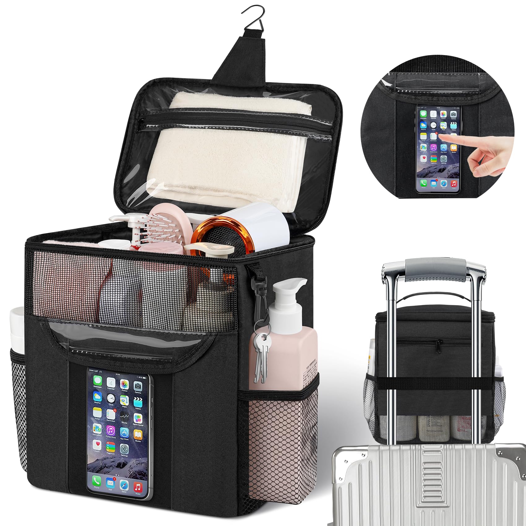 Portable Shower Caddy for Dorm Room Essentials Foldable Mesh Shower Bag for College Large Capacity Toiletry Bag Tote