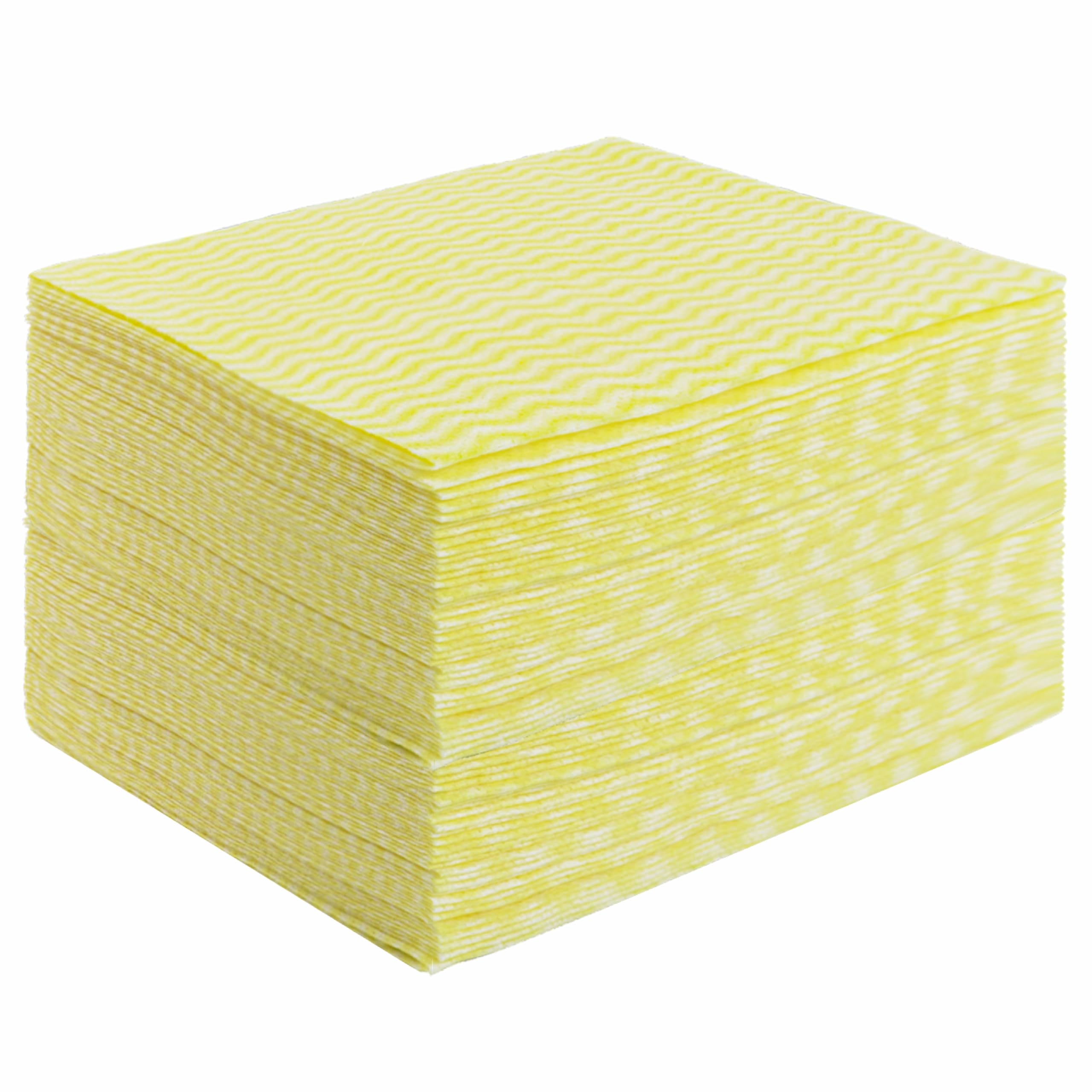 Paños reutilizables desechables para cocina, paños de limpieza reutilizables, secado rápido, 11.8 x 11.8 pulgadas, paquete de 100, color amarillo
