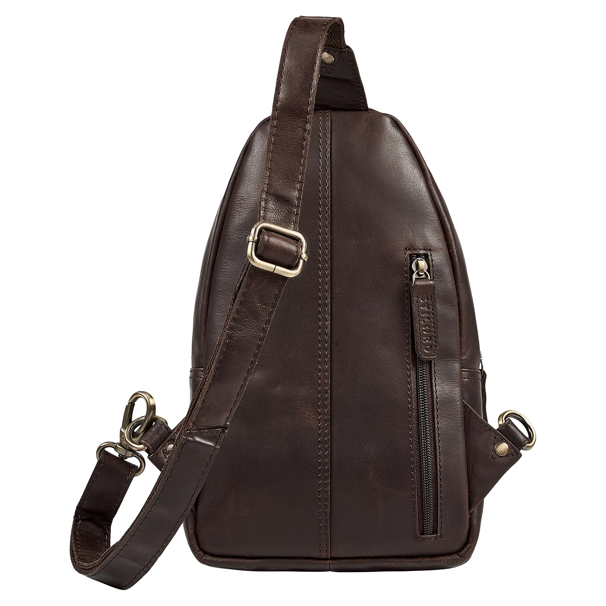 STILORD "Montego 2-in-1 Sling Bag Herren Leder Brusttasche Schultertasche | Große Ledertasche Crossover Chest Bag Echtleder Umhängetasche Herrentasche zum Umhängen Farbe:schwarz
