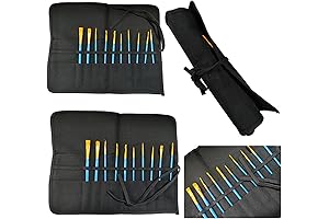 Premium Paintbrush Holder Roll Up Canvas Pouch with 30 Slots for Artists and Painters