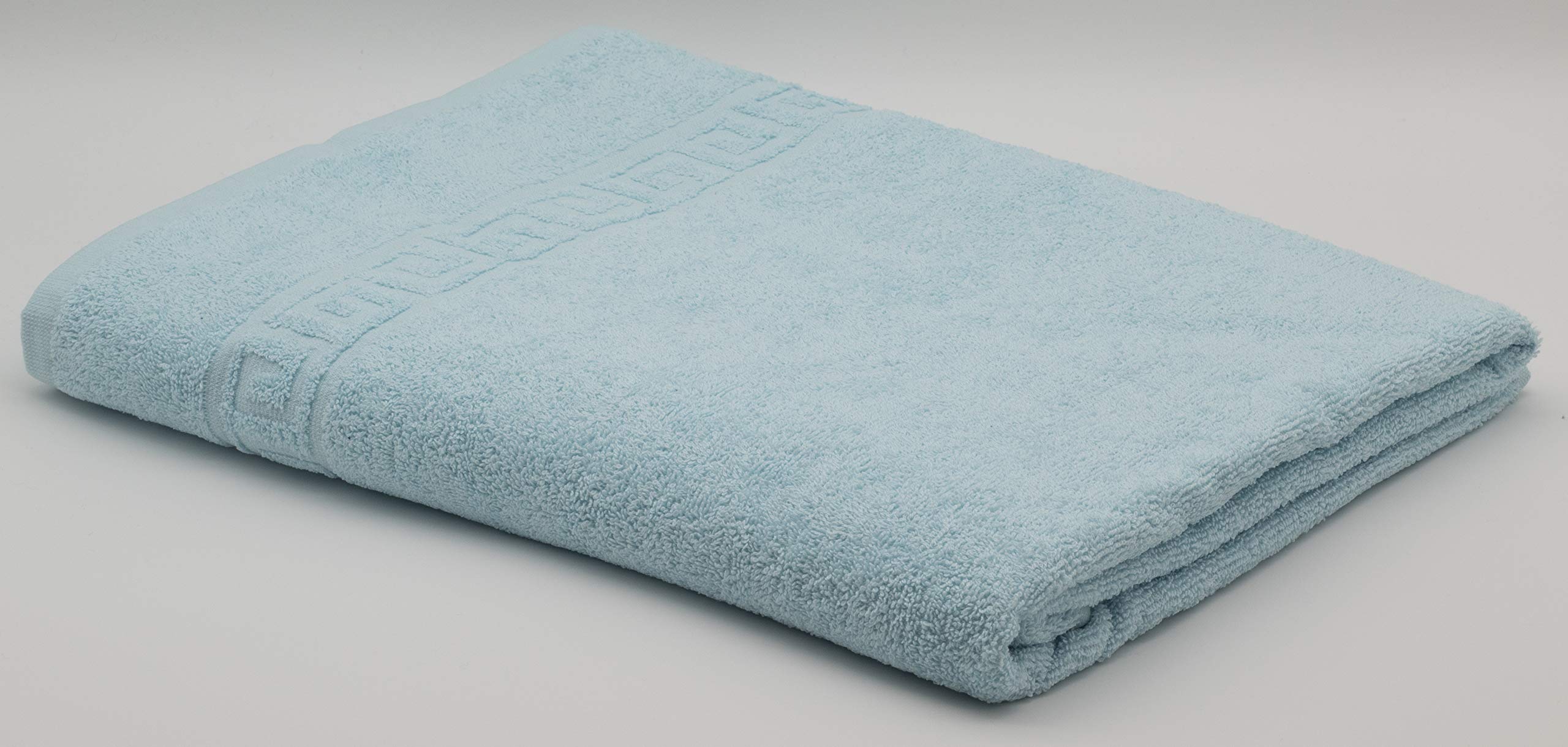 LIGHT TURQUOISE 2 X BATH TOWELS SET, 70X140 LARGE SIZE 100% NATURAL COTTON 500 GSM THICK ABSORBENT TOWEL, HOTEL QUALITY RINGSPUN — view 8