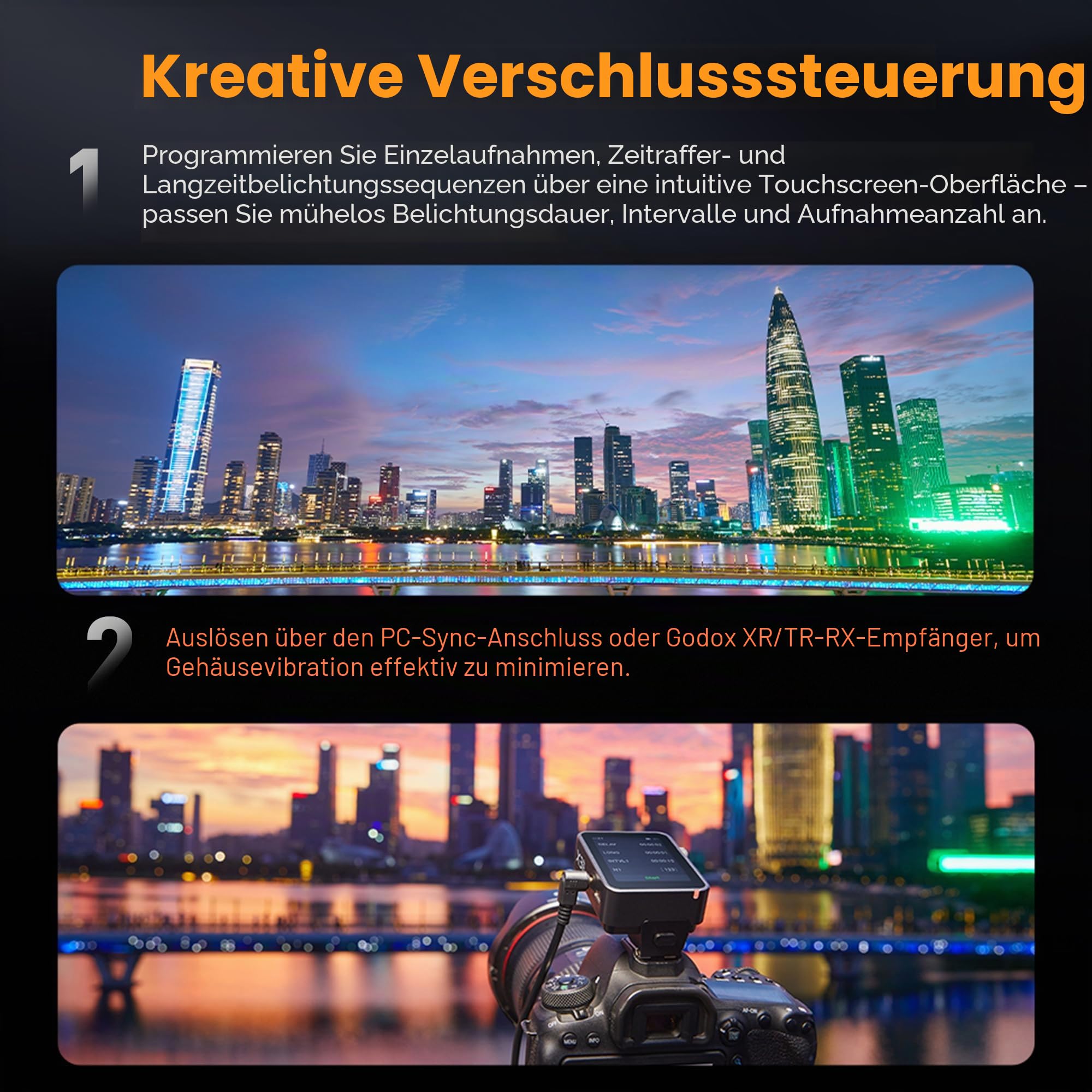 Godox X3Pro Blitzauslöser, kabellos, TTL, 2,4 GHz, mit HSS-Display, TCM (Auto-/Manuell/Mehrfach-Modi, unterstützt App-Steuerung (X3Pro S)