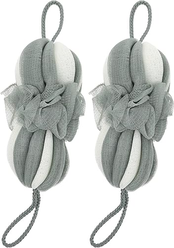 Beavorty Esponjas de baño largas para ducha de baño, esponja de baño de malla elástica trenzada para el cuerpo, esponja de baño para baño,