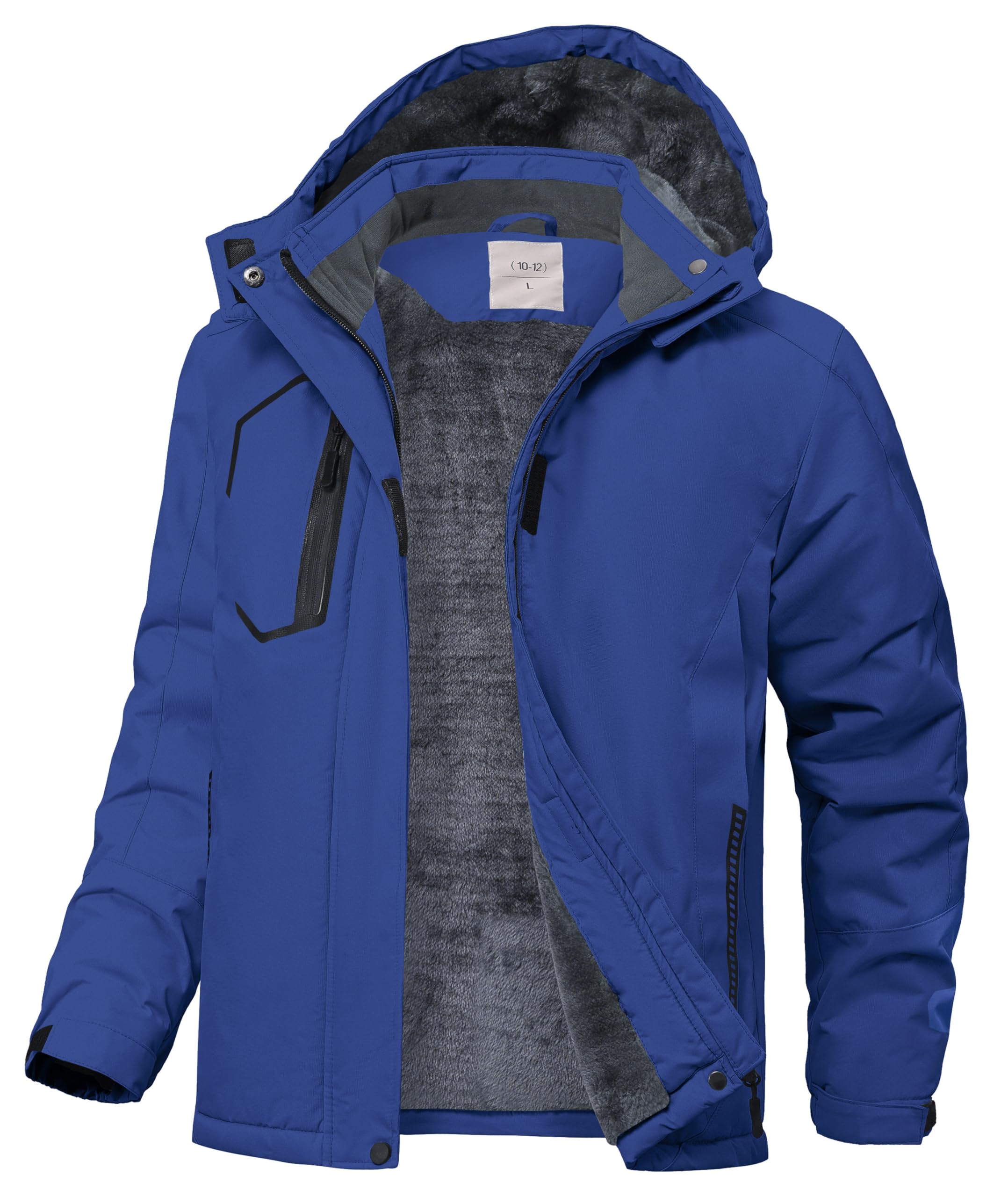 Zoofly Veste de Ski Enfant Imperméable avec Capuche Hiver Manteau Doublé Polaire Chaud