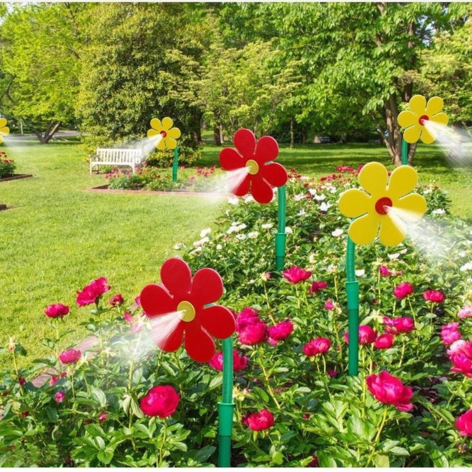Irrigatore Crazy Daisy,360° Rotating Dancing Flower Fun Garden Sprinkler, adatto per irrigare patii, prato, giardino, idratazione e raffreddamento per cani