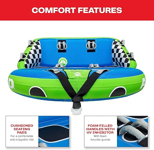 Miniatura 25 de Airhead Tubo inflable remolcable Mable, modelos de 1-4 jinetes, puntos de remolque duales, cubierta completa de nailon, almohadillas de espuma EVA