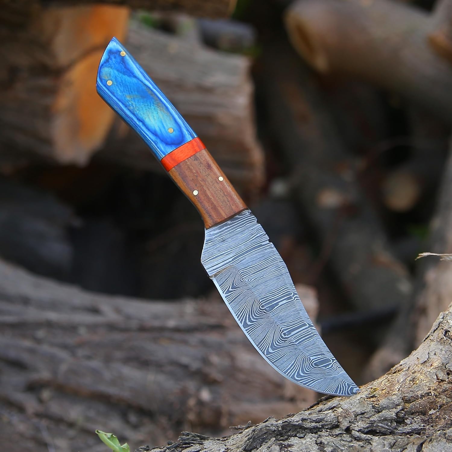 Custom Handmade Damascus Steel Hunting Knife – Fixed Blade Skinning Knives for Camping, Outdoor, Survival – Premium Damascus Blade with Sheath & Belt Loop – Tactical Bushcraft Hunting gear for Men - Image 4