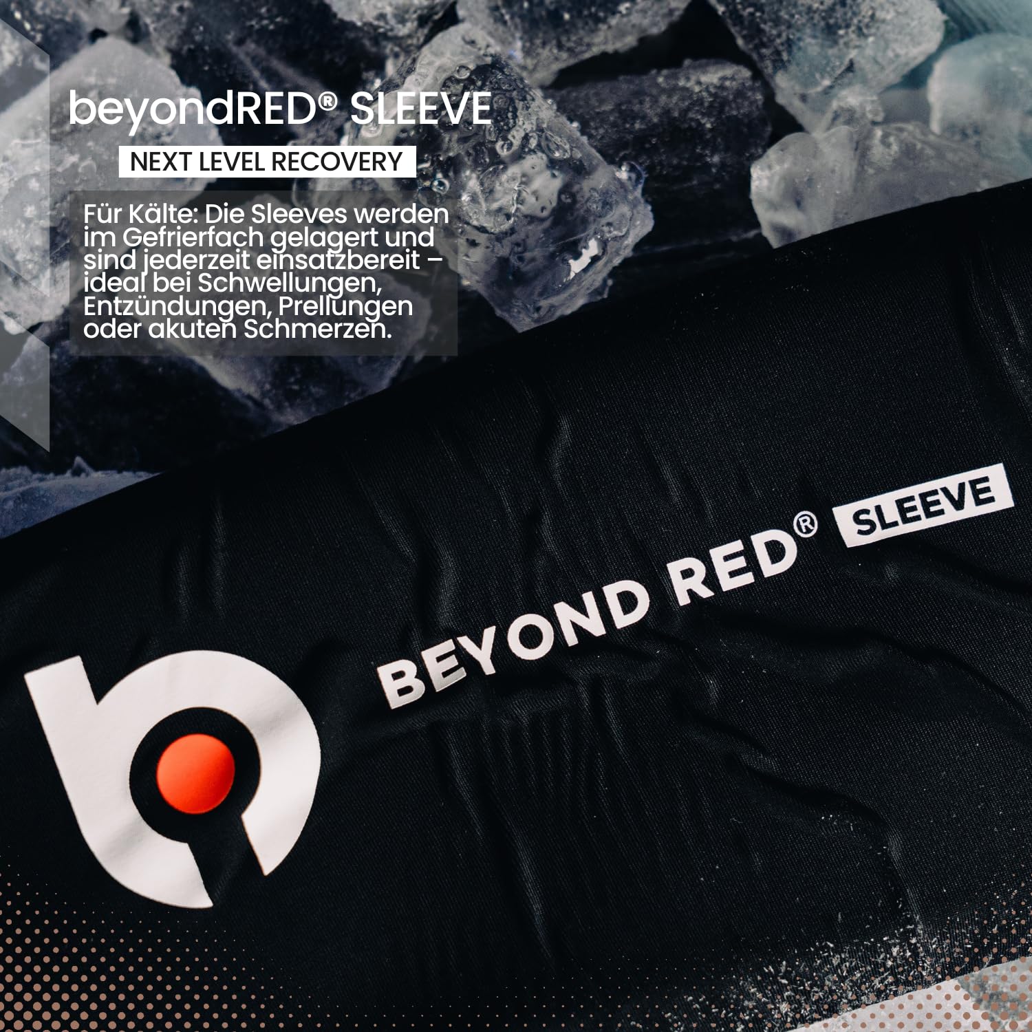 beyondRED® SLEEVE | Wärme- und Kältetherapie für Knöchel, Wade, Knie, Ellenbogen, Oberarm und Oberschenkel bei Muskelkater, Verspannungen, Schwellungen | 30+ Minuten Kälte/Wärme (L = 27,5 x 15 cm)