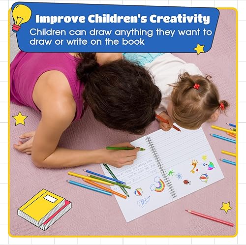 Miniatura 6 de Henoyso Cuaderno de composición primaria en espiral, 10 piezas, 100 páginas, diario primario para niños, Kindergarten y estudiantes, escritura y