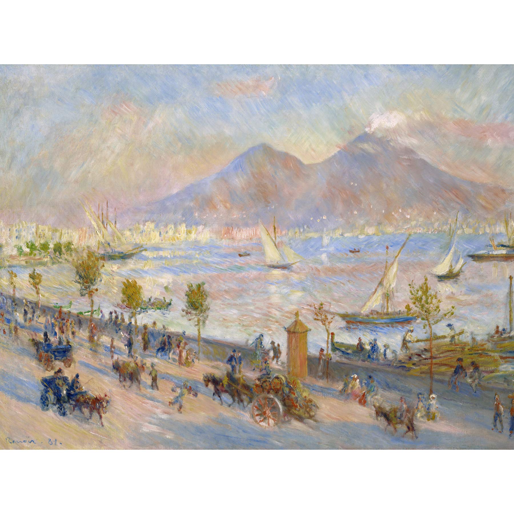 Artery8 Renoir Bay Of Naples Evening 1881 Painting Large Wall Art Poster Print Thick Paper 18X24 Inch