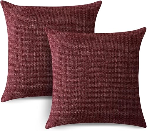 Miniatura 9 de OTOSTAR Juego de 2 fundas de almohada cuadradas decorativas de lino de 22 x 22 pulgadas para decoración del hogar, sofá, dormitorio, automóvil,