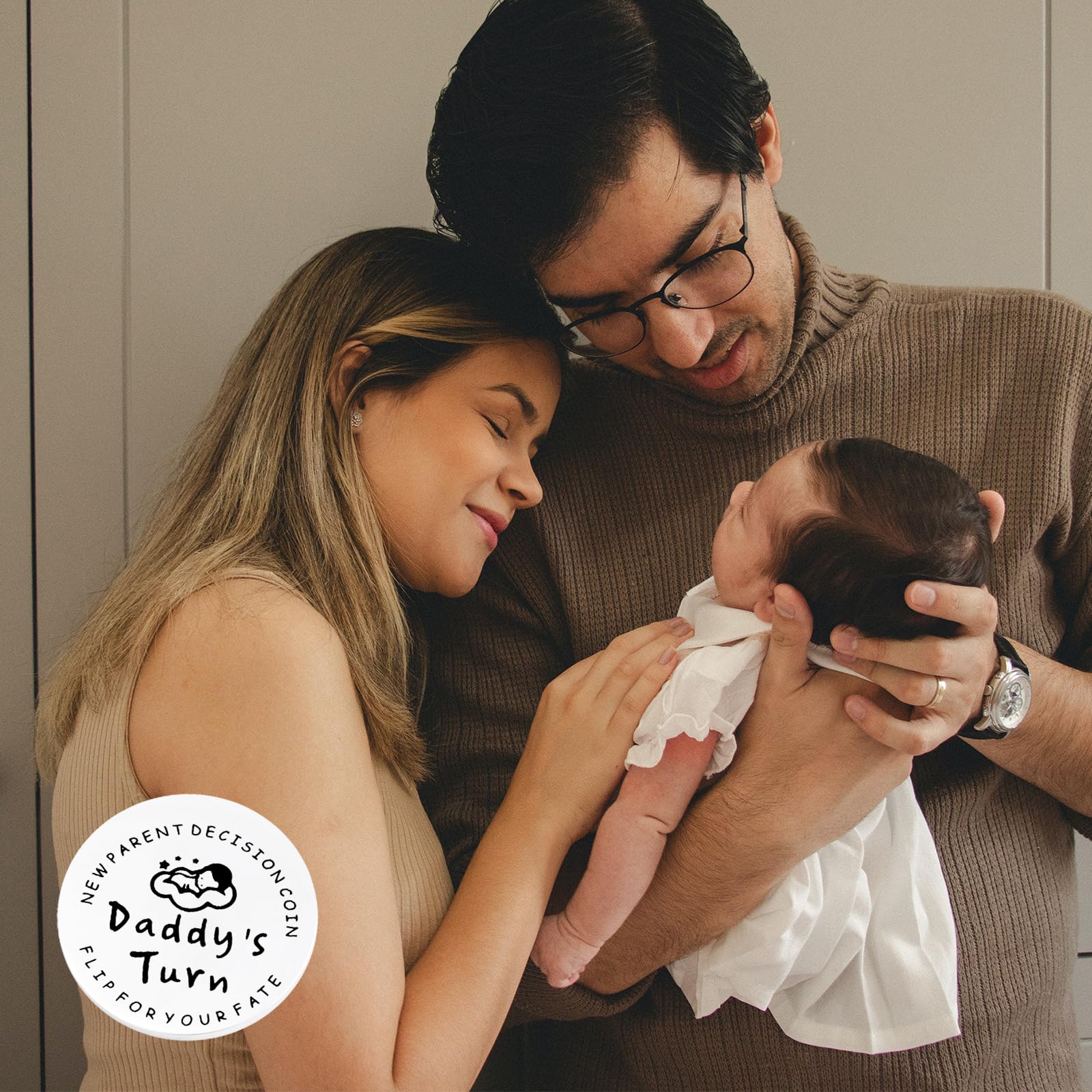 Moneta decyzyjna dla mamy taty, prezent dla nowych przyszłych rodziców, spersonalizowany prezent na baby shower, prezent dla świeżych matek, przyszłych ojców, prezent dla kobiet w ciąży